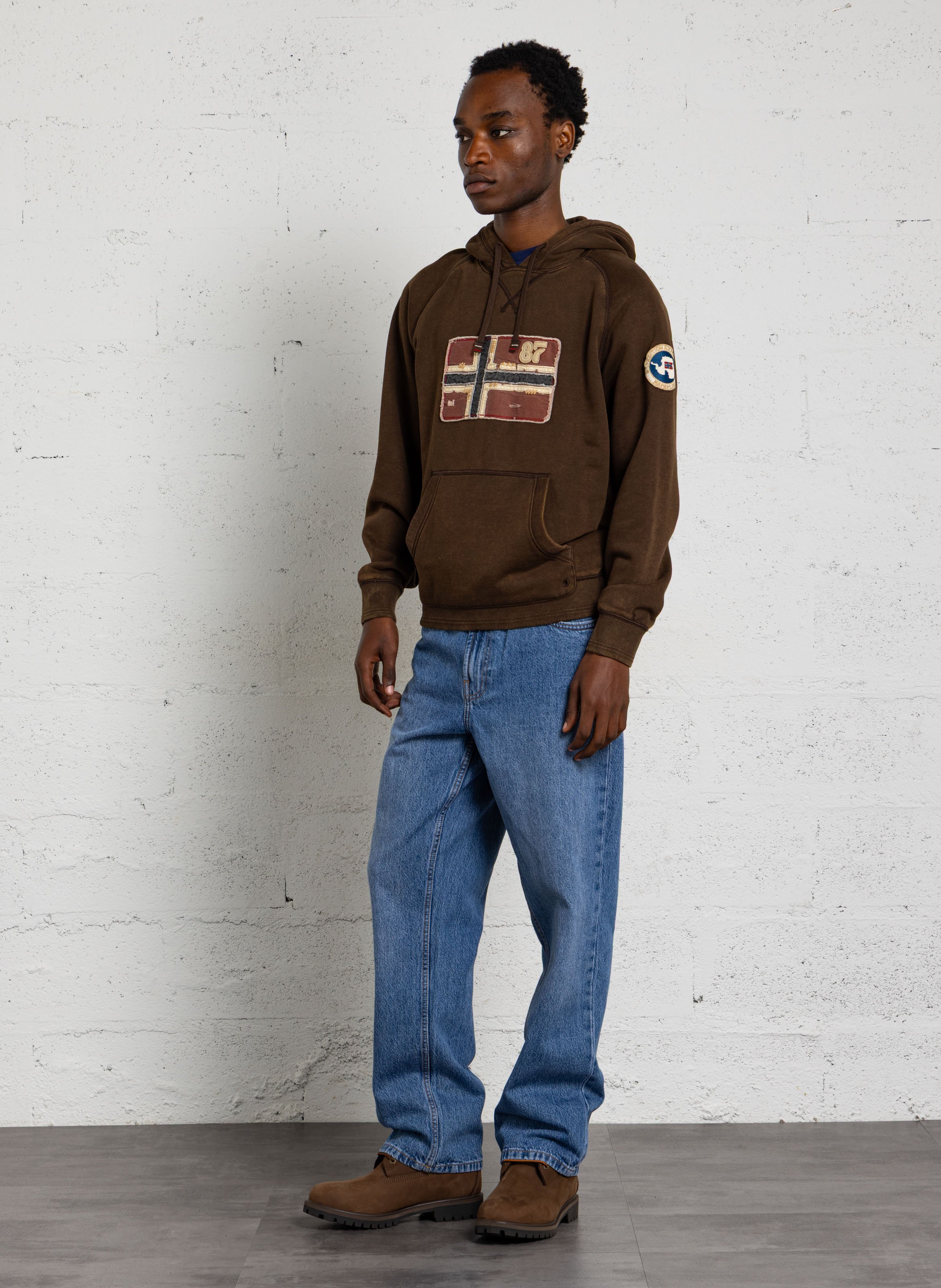 Kapuzensweatshirt aus Baumwoll-Mix NAPAPIJRI Braun