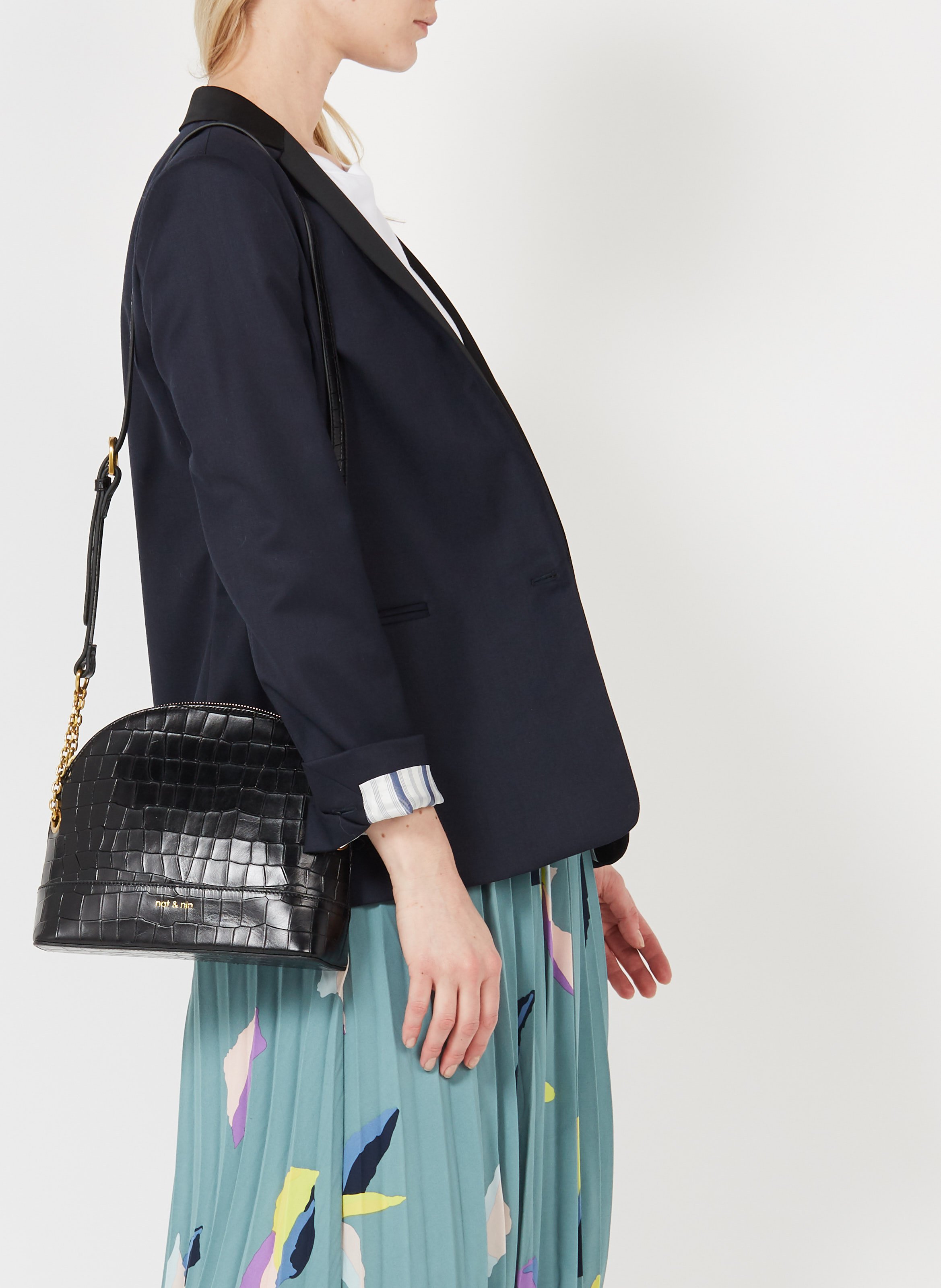 Sac bandoulière en cuir NAT & NIN Noir