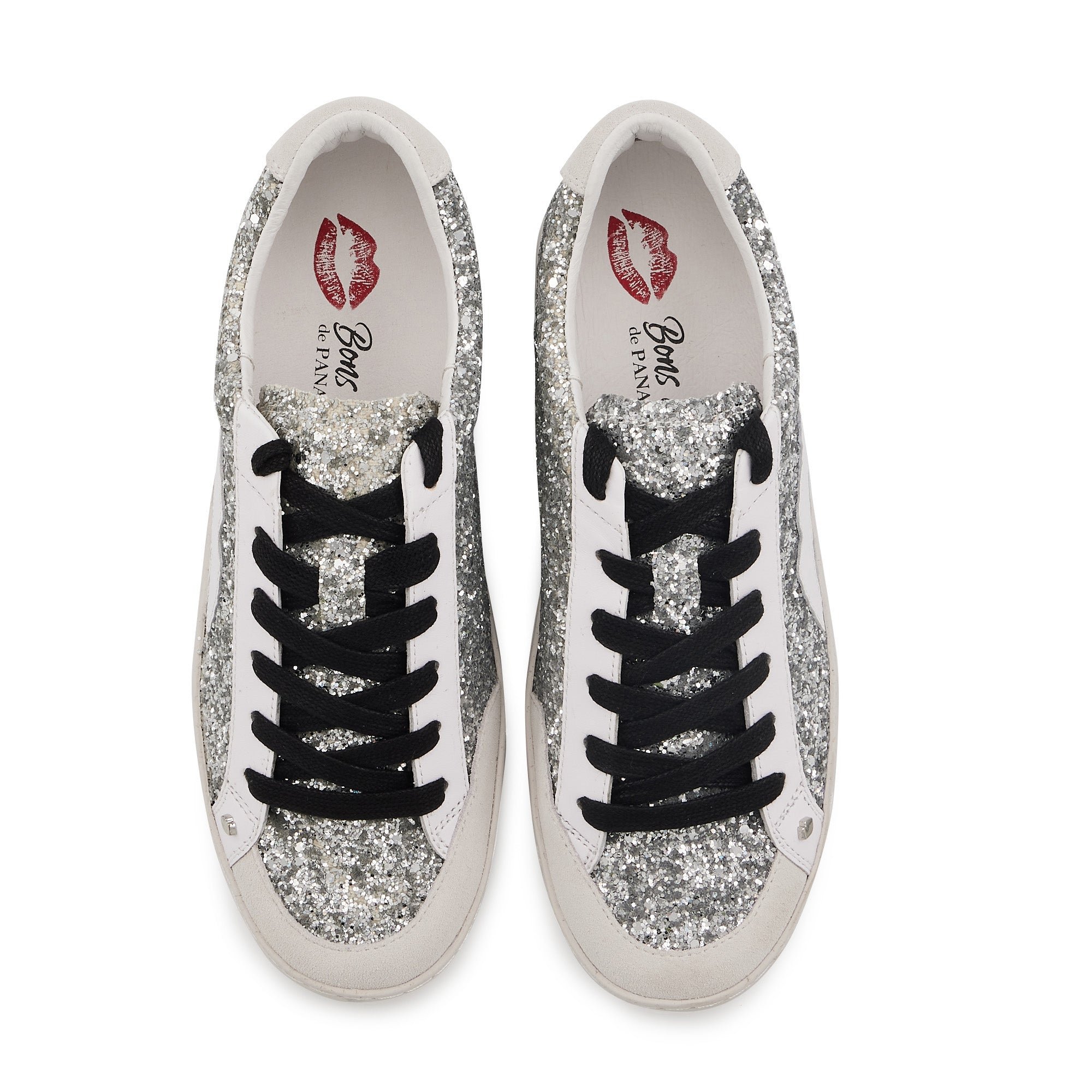 Leather sneakers BONS BAISERS PARIS Silver