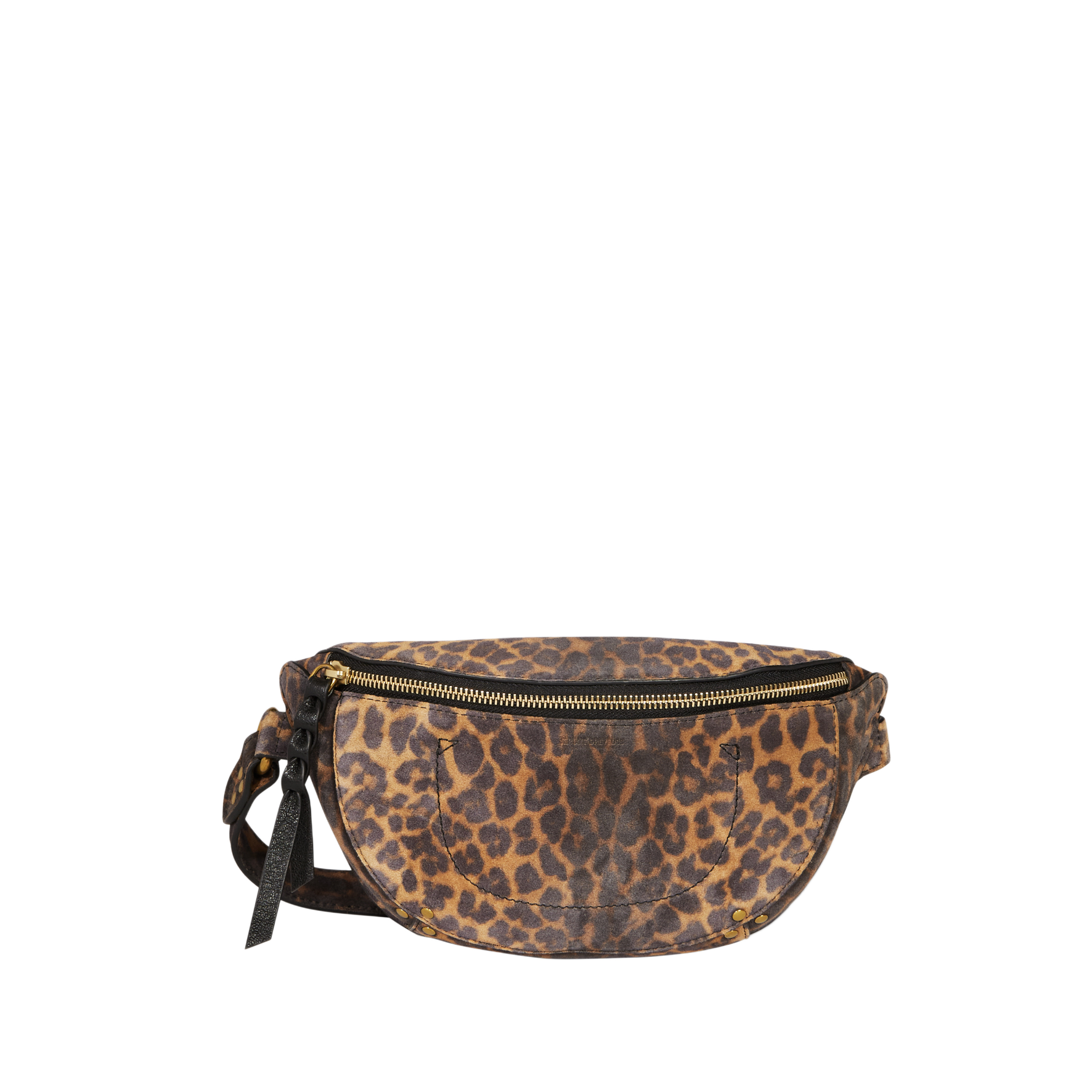Printed suede leather fanny pack JEROME DREYFUSS Brown