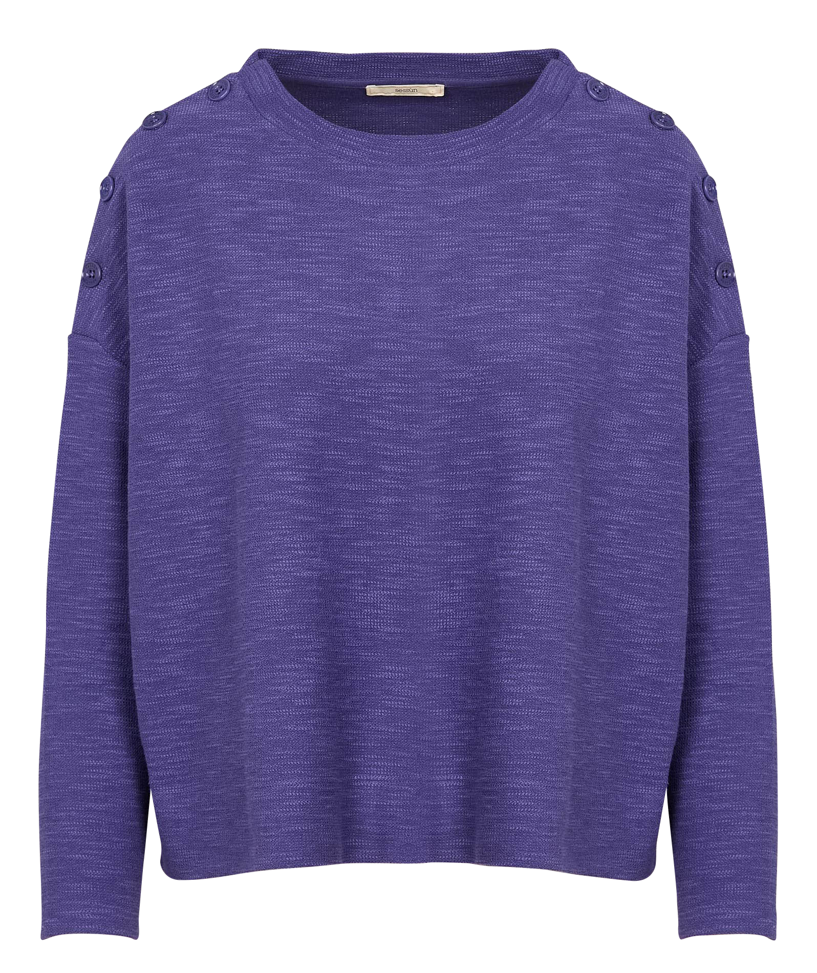 Pull col rond en coton mélangé SESSUN Bleu