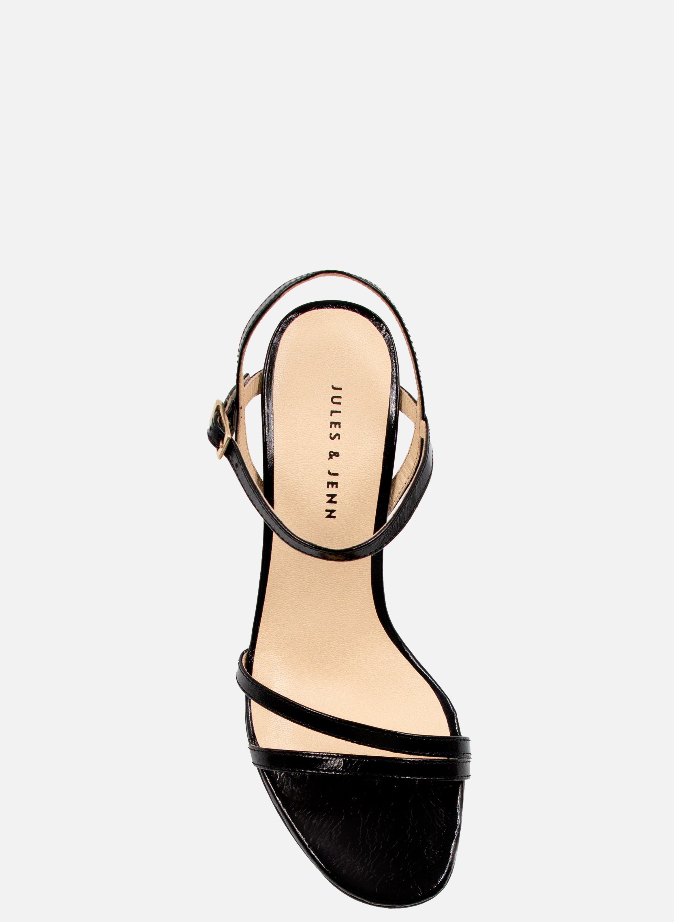 Sleek patent leather high heel sandals JULES & JENN Black