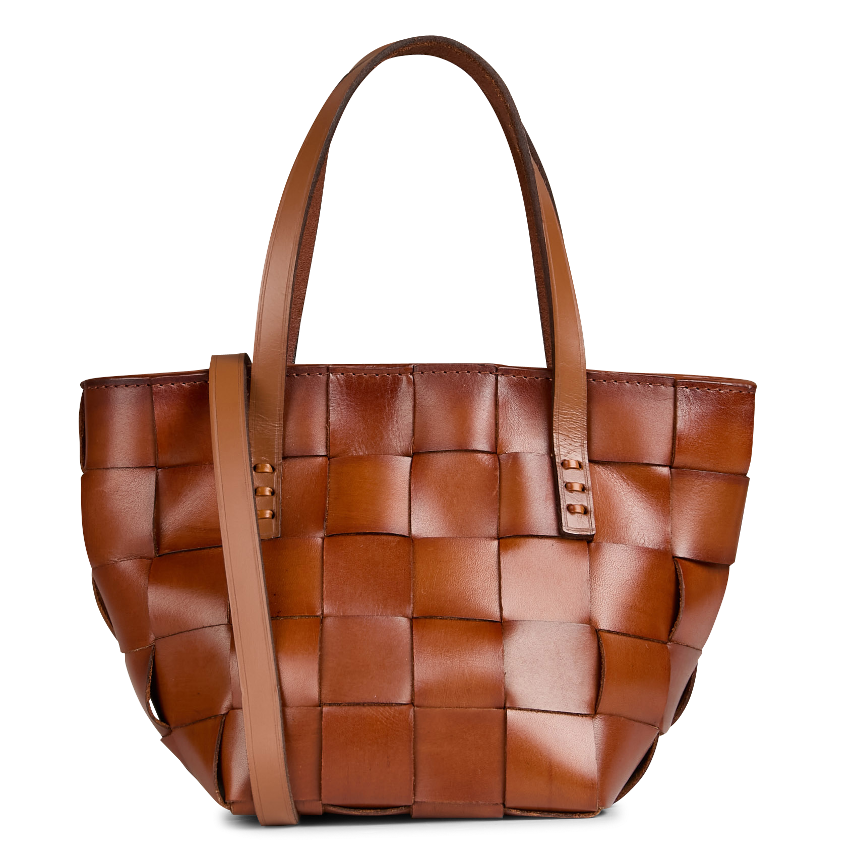 Sac bandoulière en cuir tressé JAPAN MINI Tan