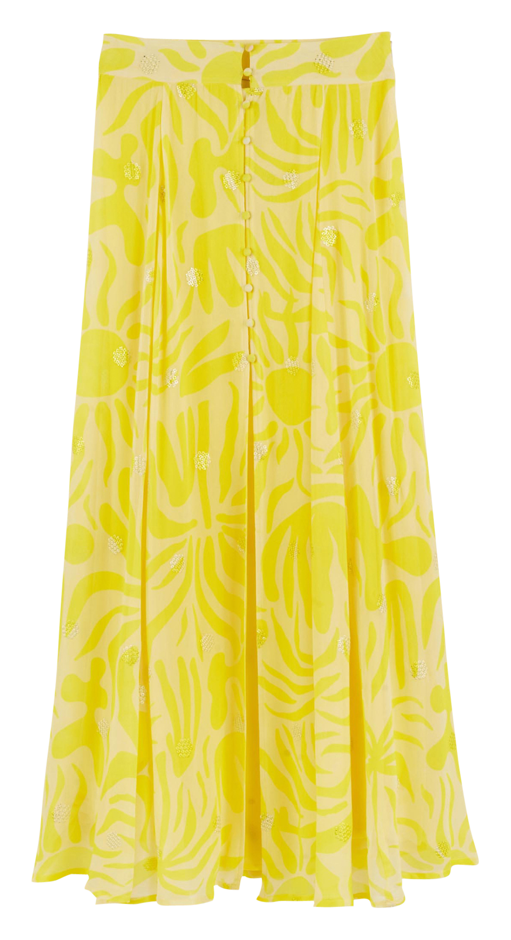 Kurzer Rock mit Print WILD Gelb