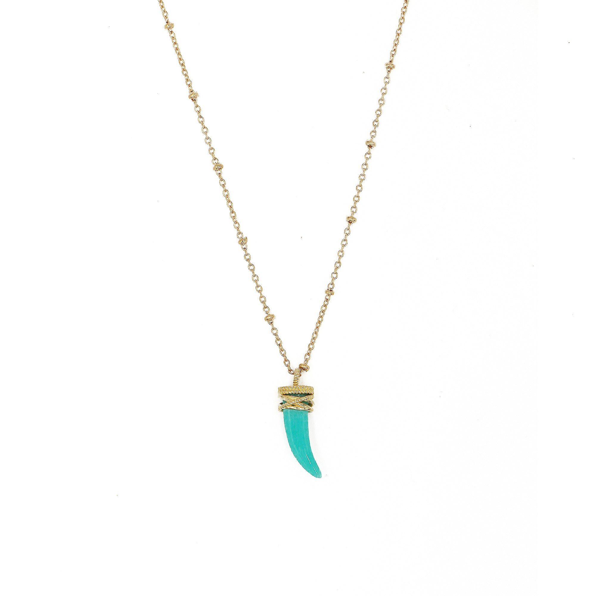 Gold-plated tribe necklace NILAI Blue