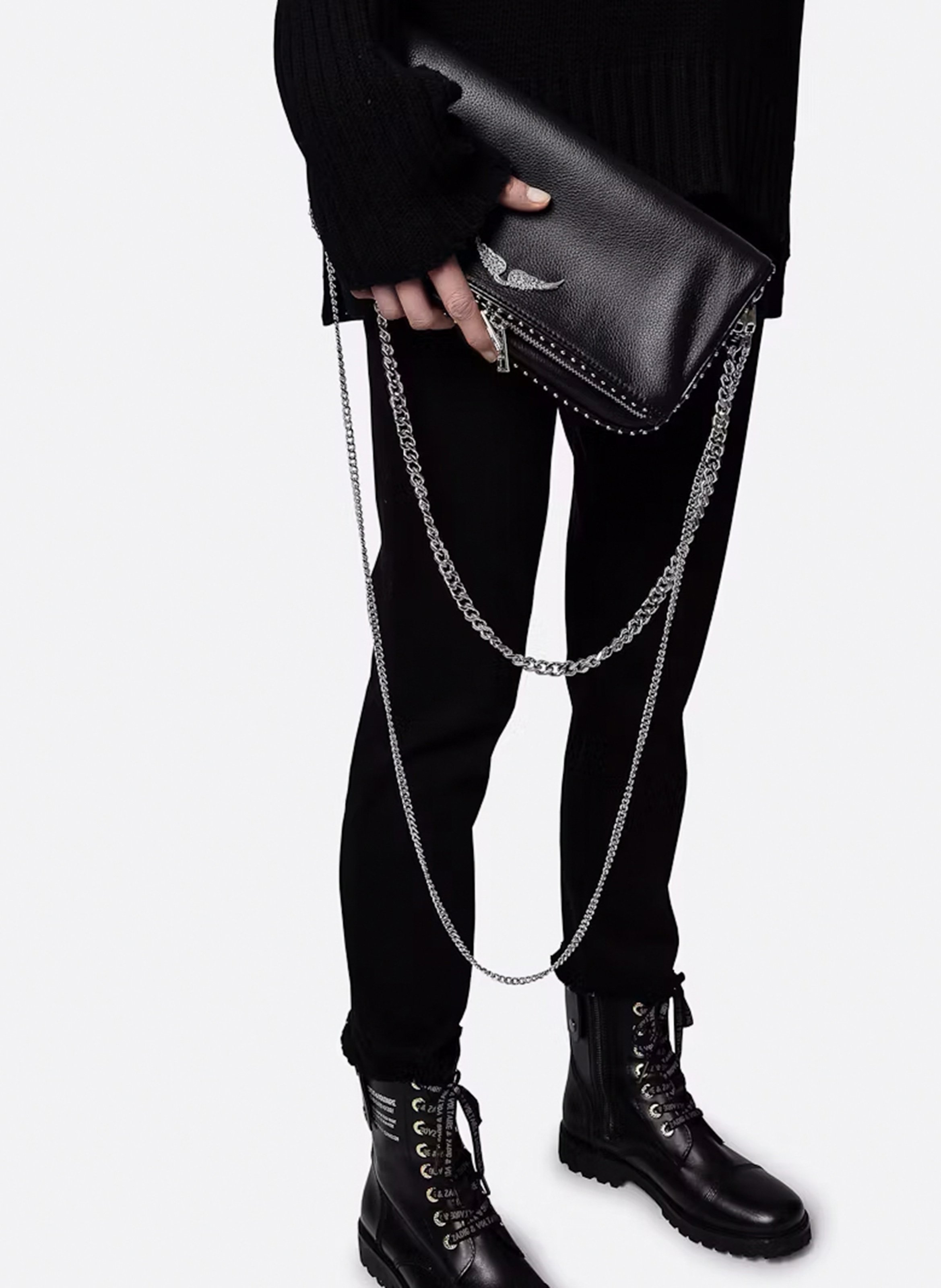 Sac bandoulière en cuir ZADIG&VOLTAIRE Noir