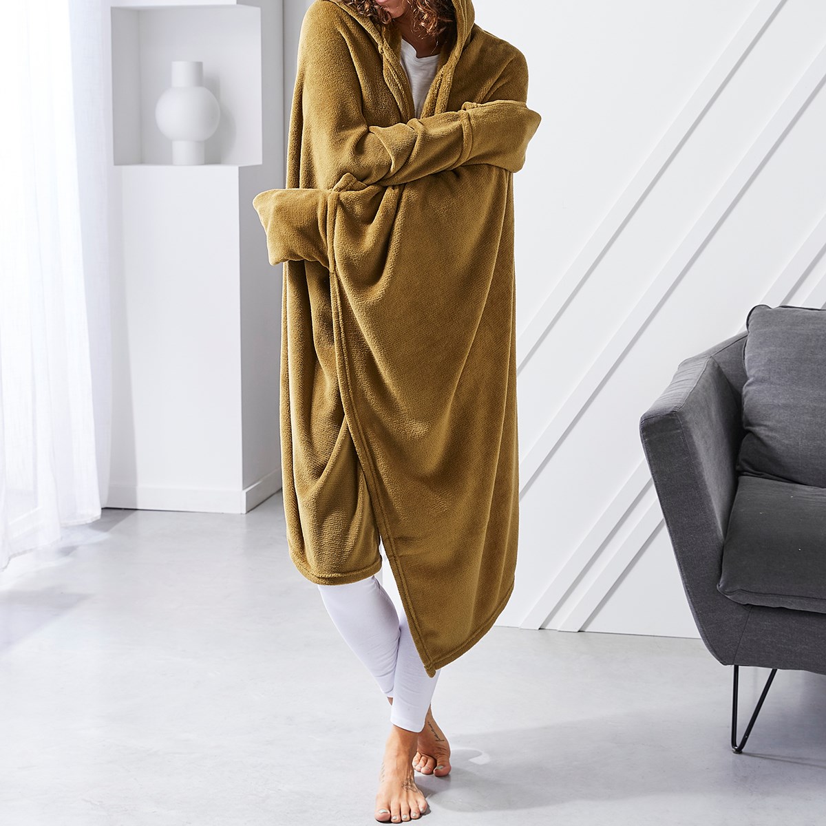 Plain hooded throw TODAY LINGE DE MAISON Brown