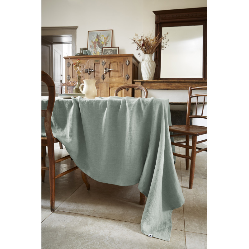 Cotton gauze tablecloth L'EFFET PAPILLON Blue
