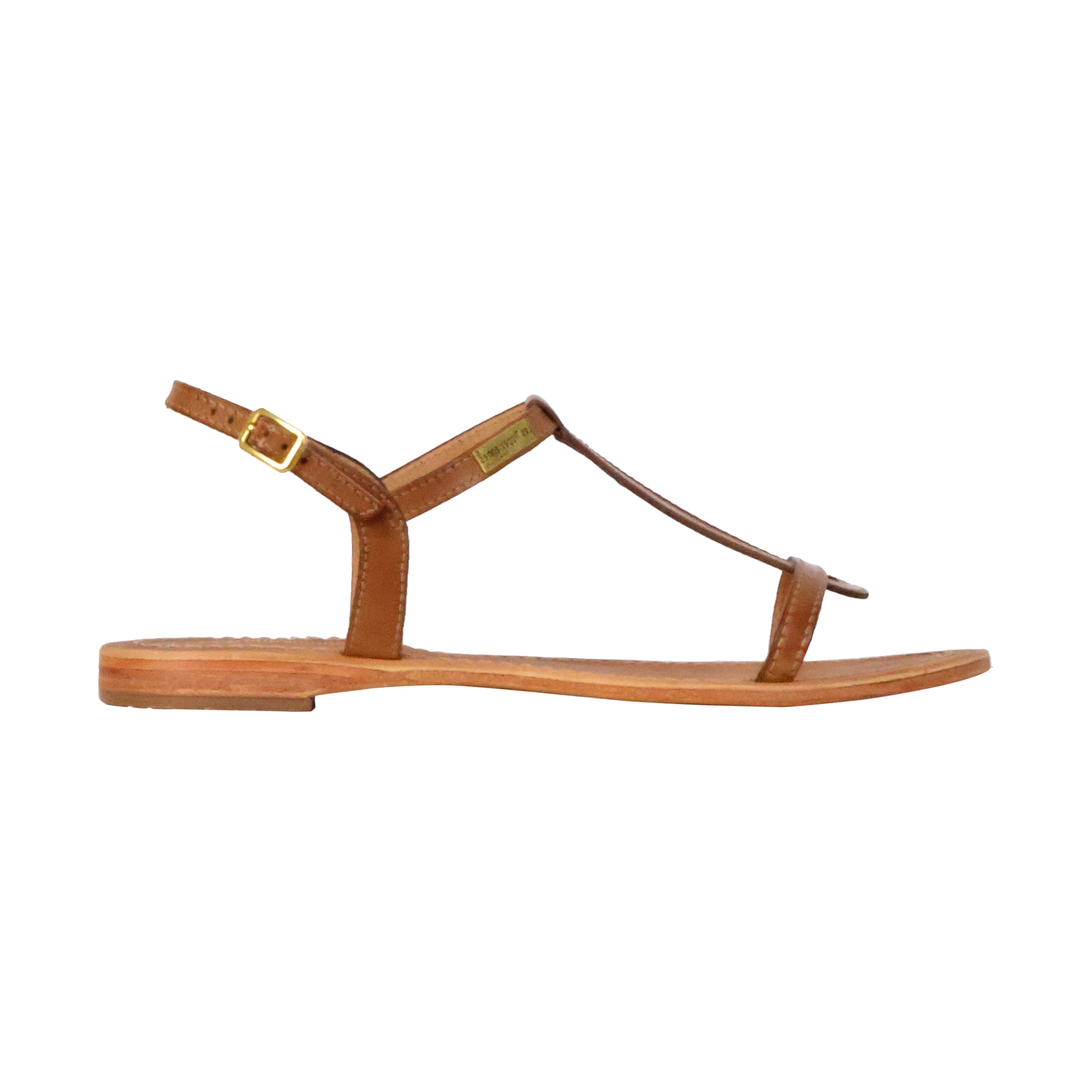 Hamess Tan Tropeziennes Hamess Leather Sandals Hamess Miel Brosse