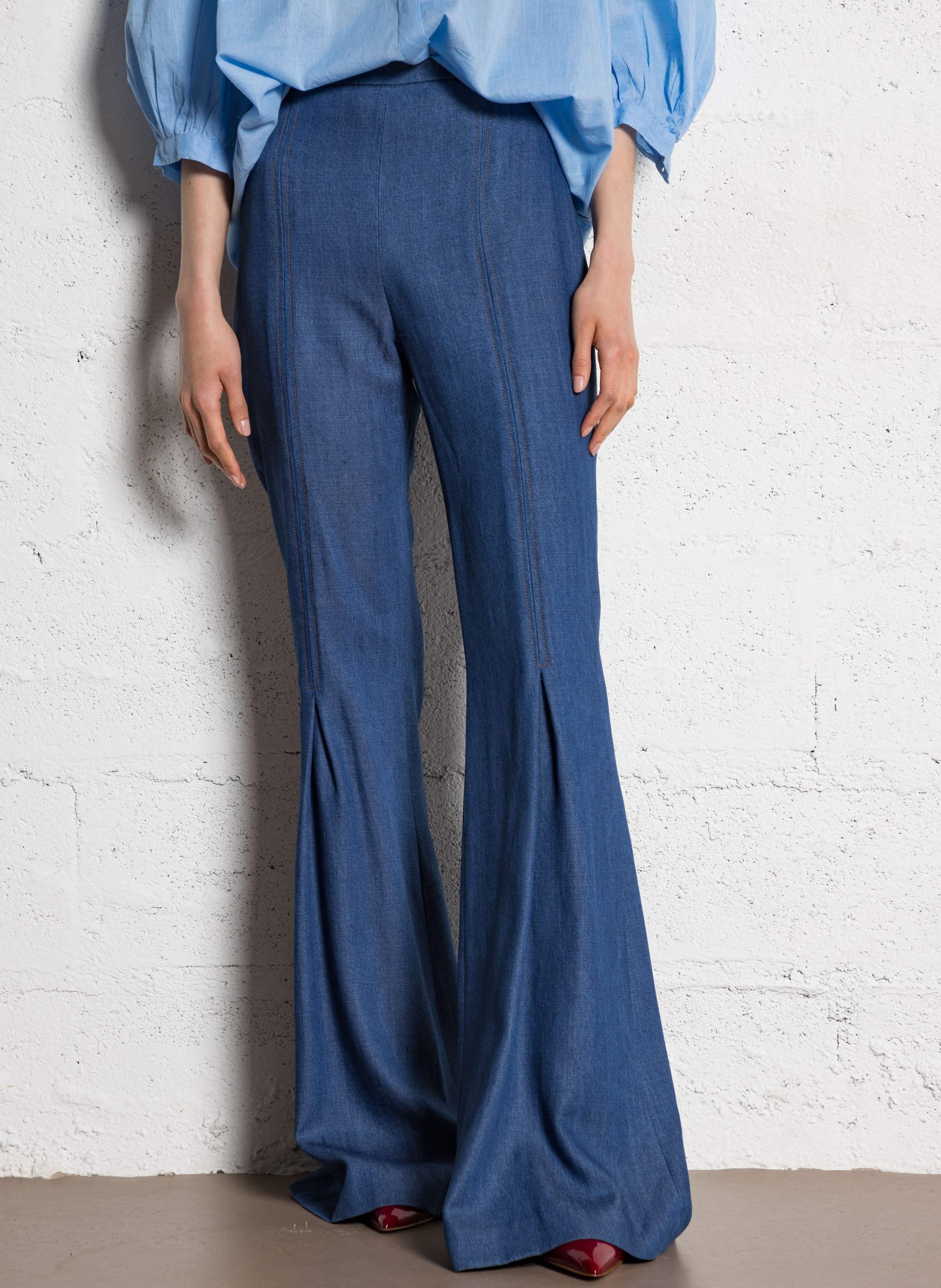 Pantalon patte d&#039;eph en denim SOPHIE+LUCIE