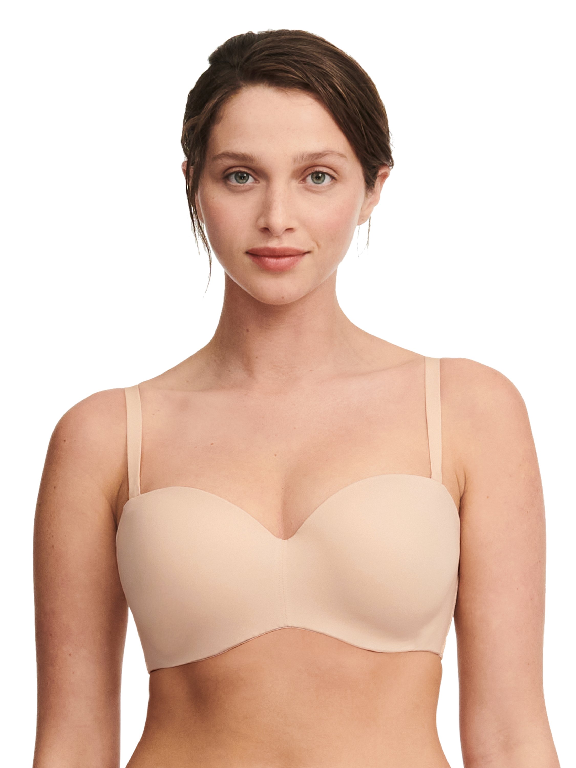 Bandeau bra with cups and removable straps CHANTELLE Beige