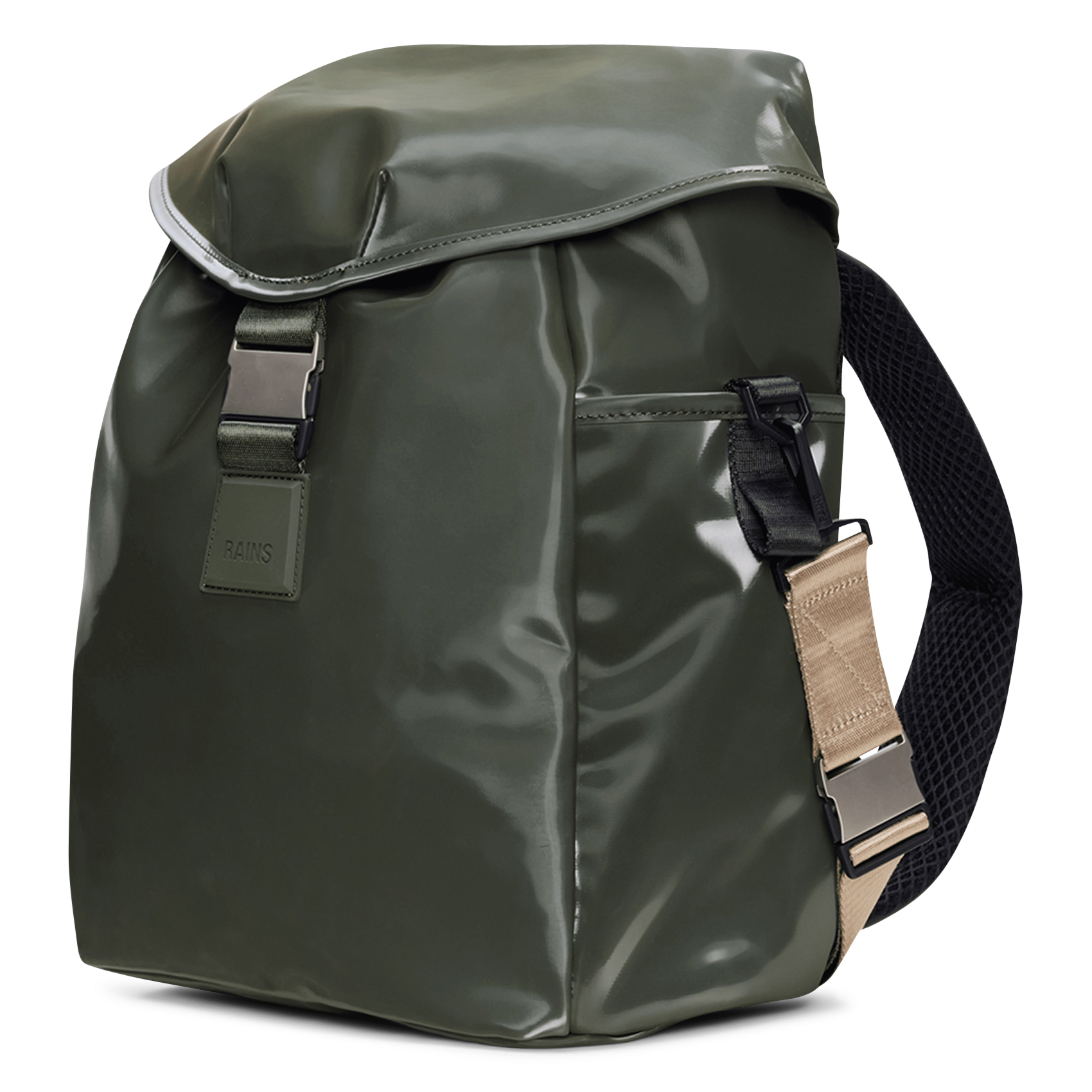 Coated backpack RAINS Green