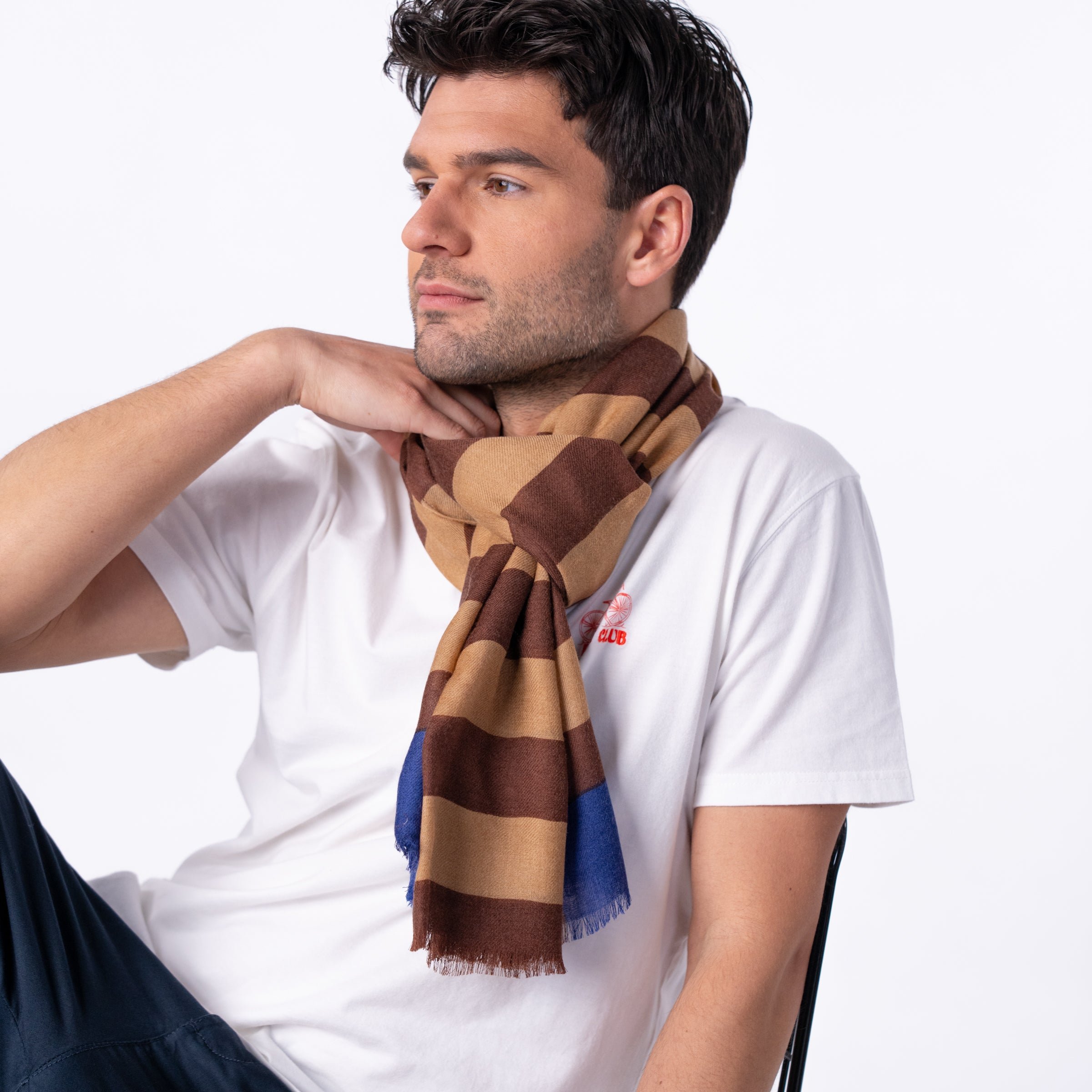 Floaty wool scarf BILLYBELT Brown