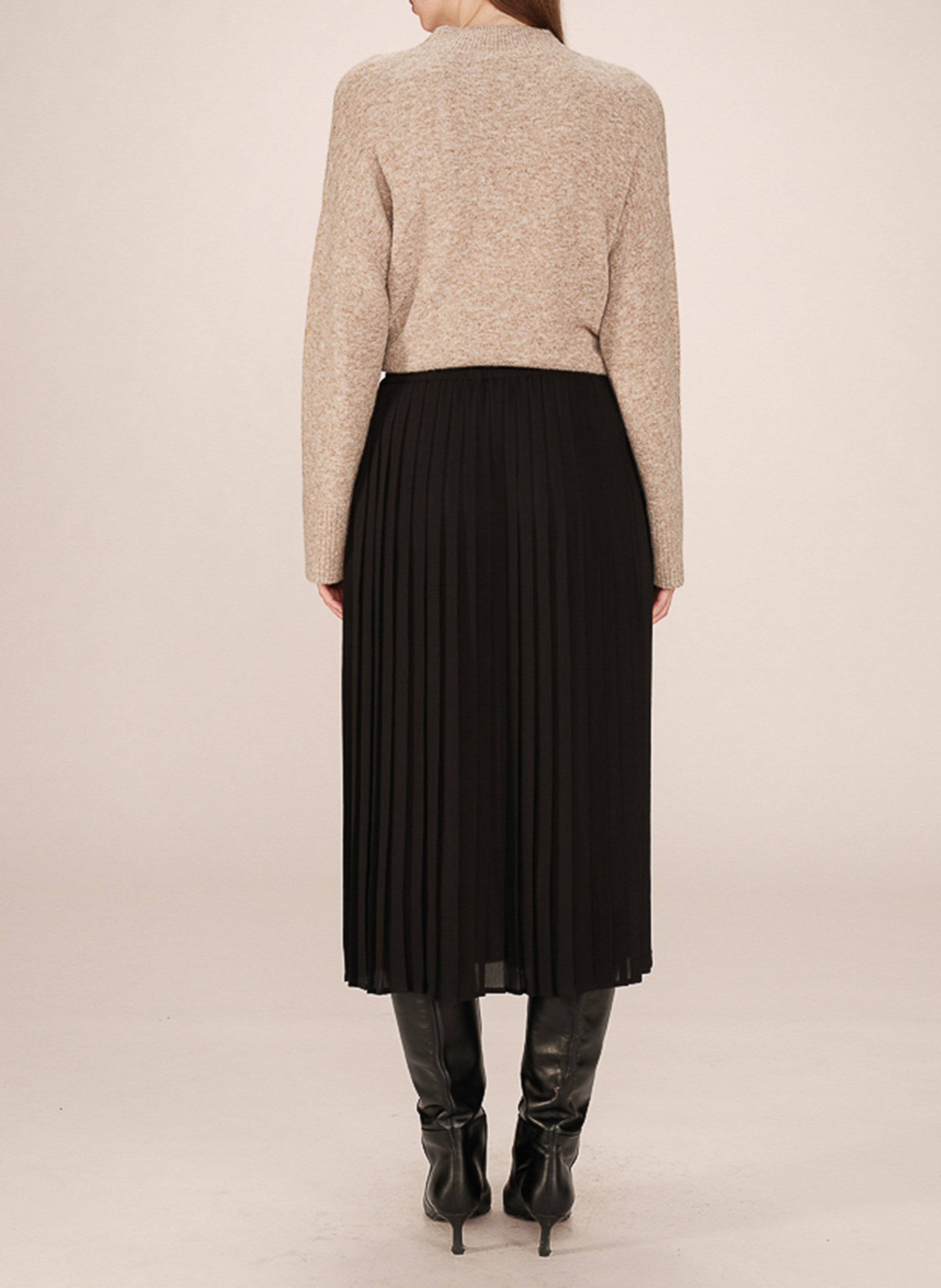 Mid-length pleated skirt GRACE ET MILA Black