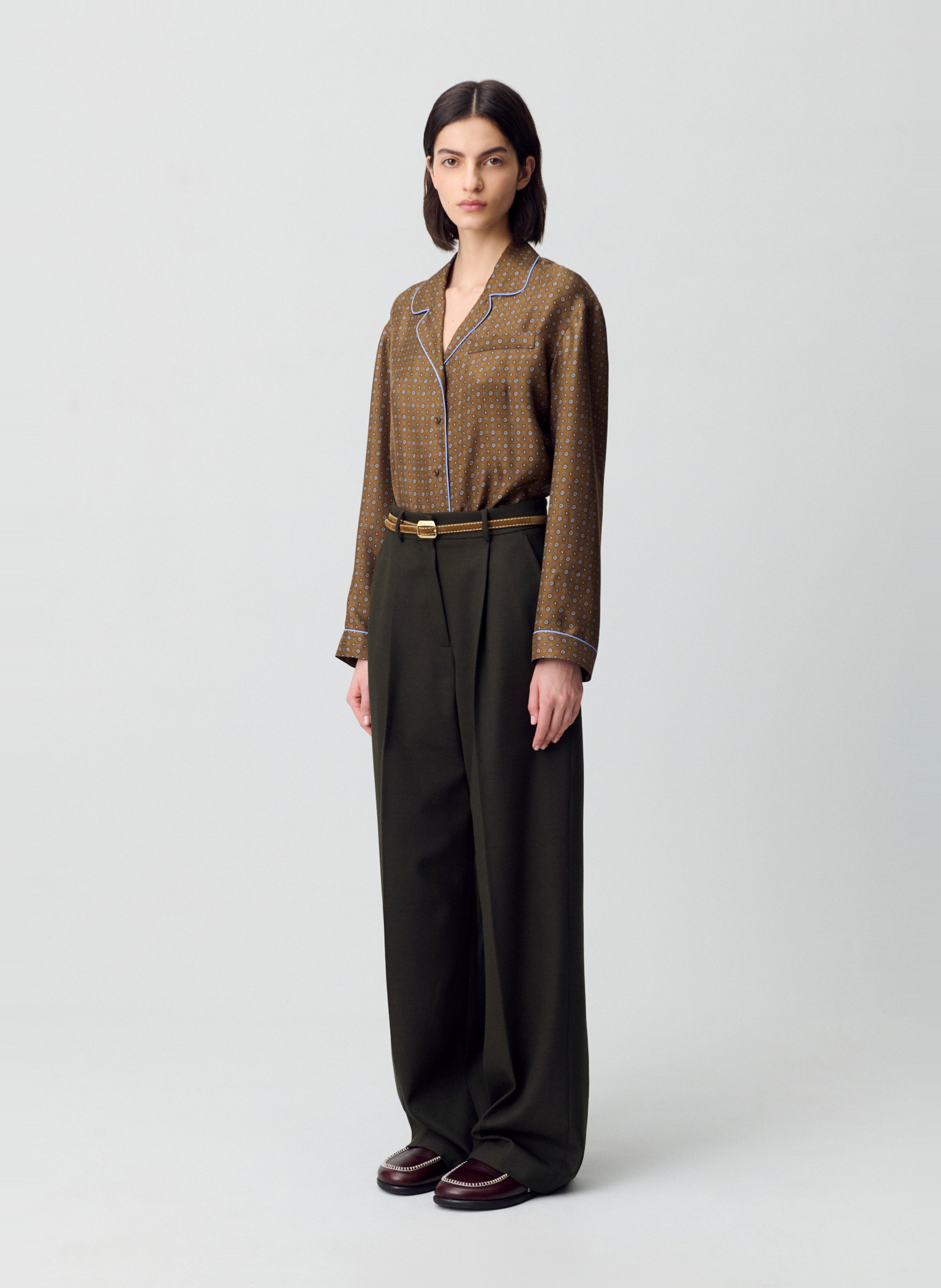 Printed straight shirt CLAUDIE PIERLOT Brown