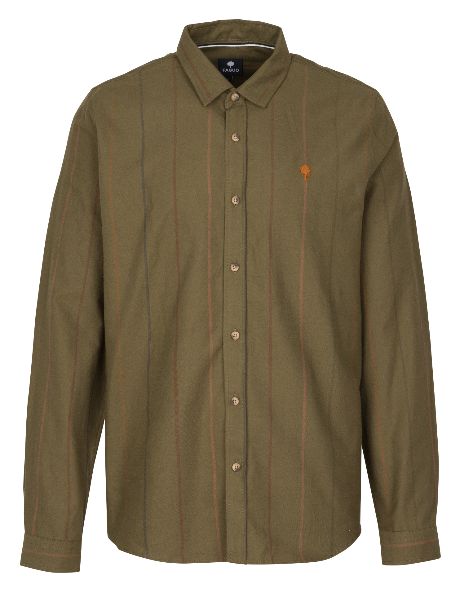 Chemise droite en coton FAGUO Kaki