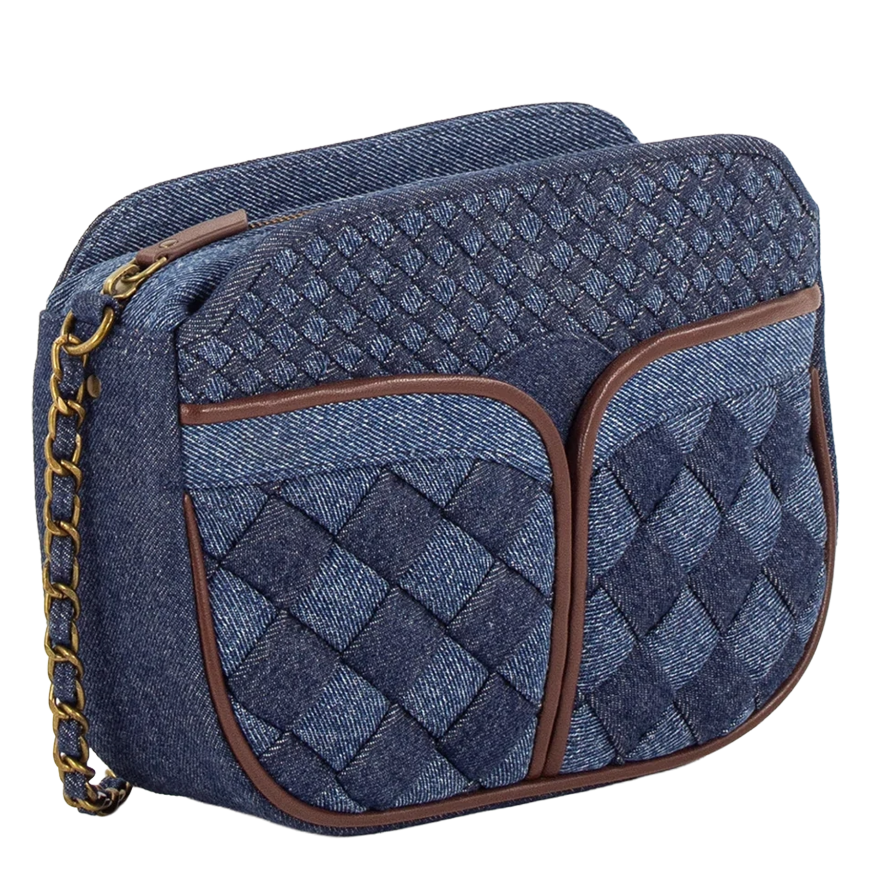 Sac bandoulière tressé en denim SESSUN Bleu