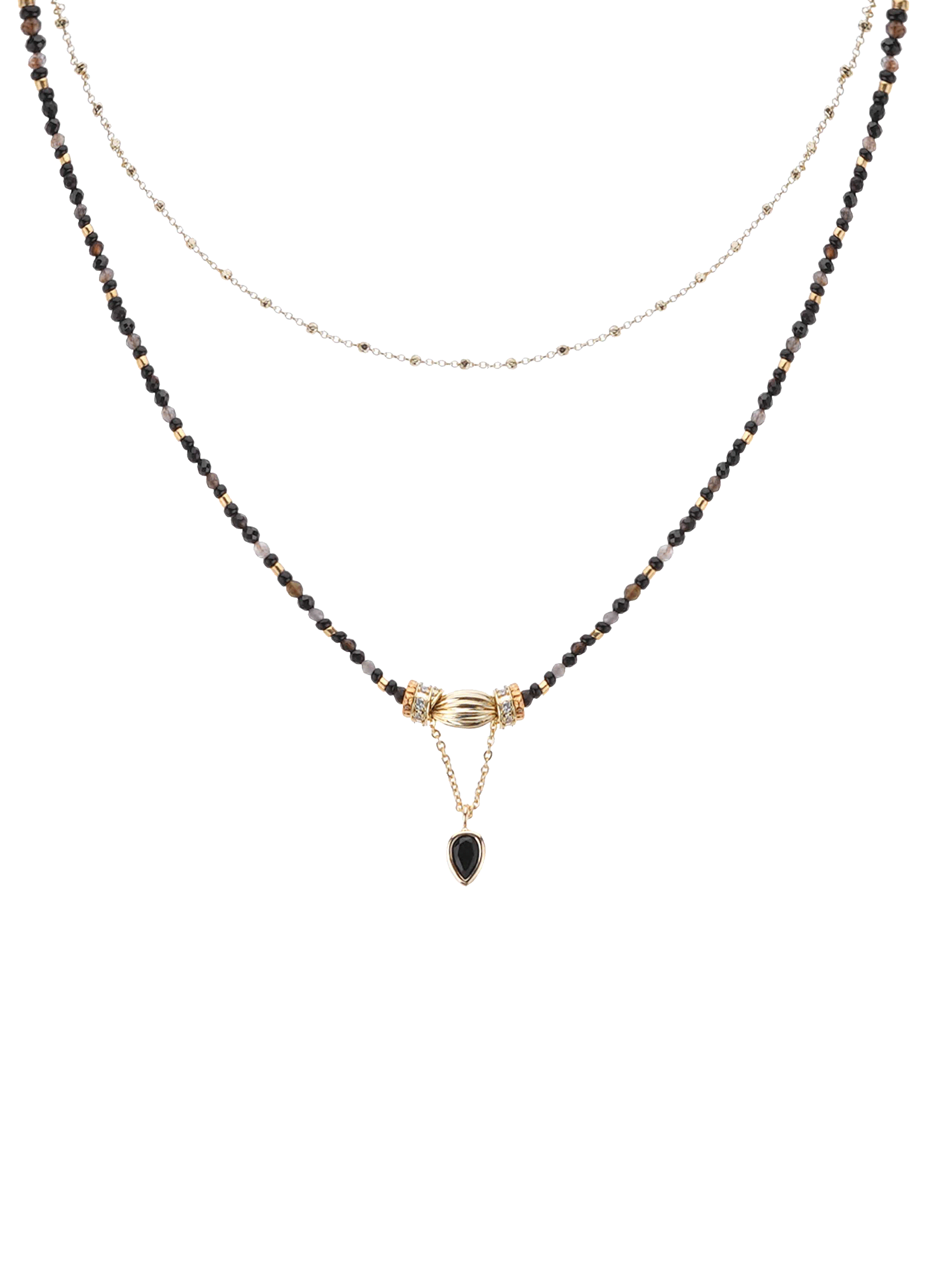 Multi-strand pearl necklace with pendant HIPANEMA Black