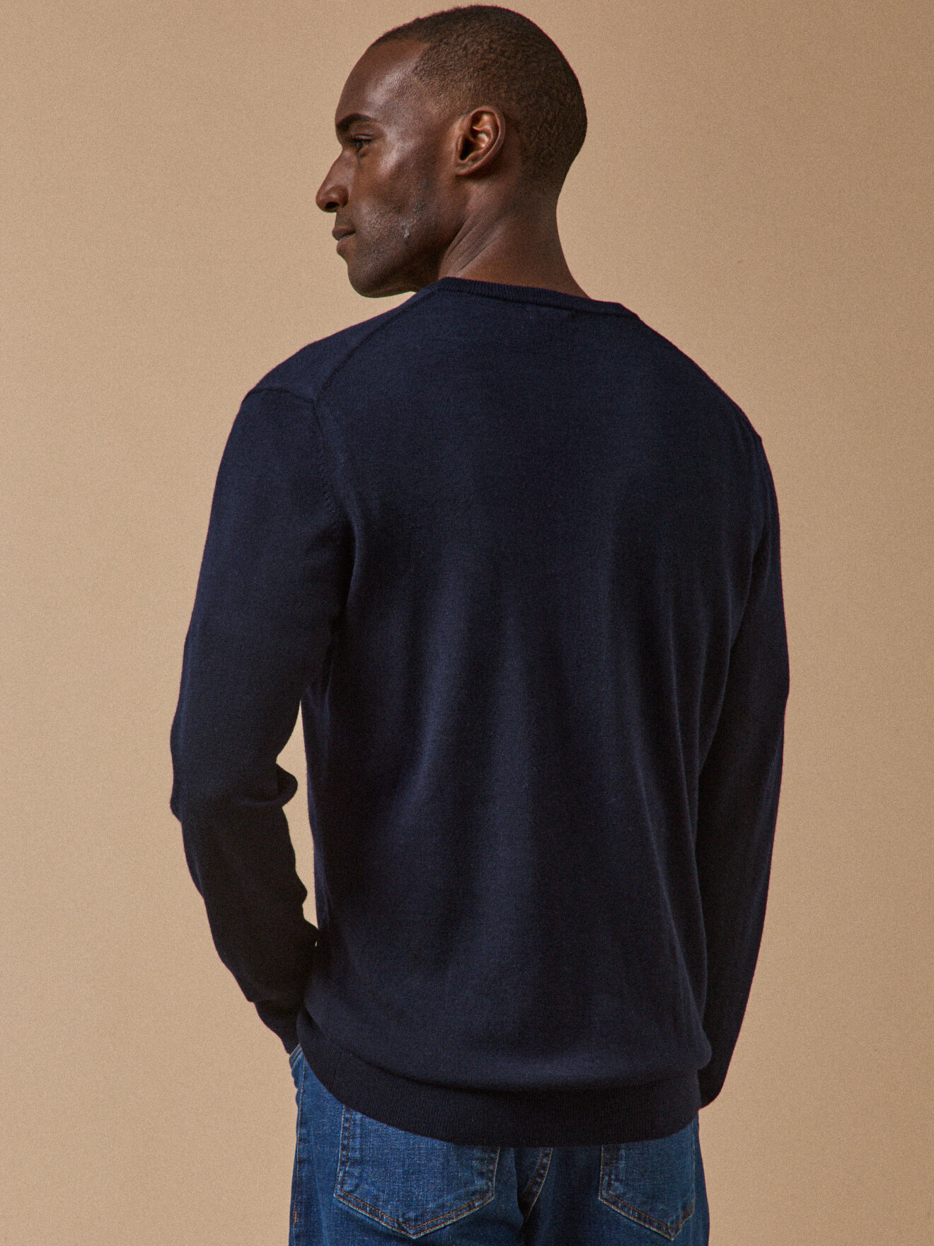 Fine merino wool V-neck sweater CYRILLUS Blue