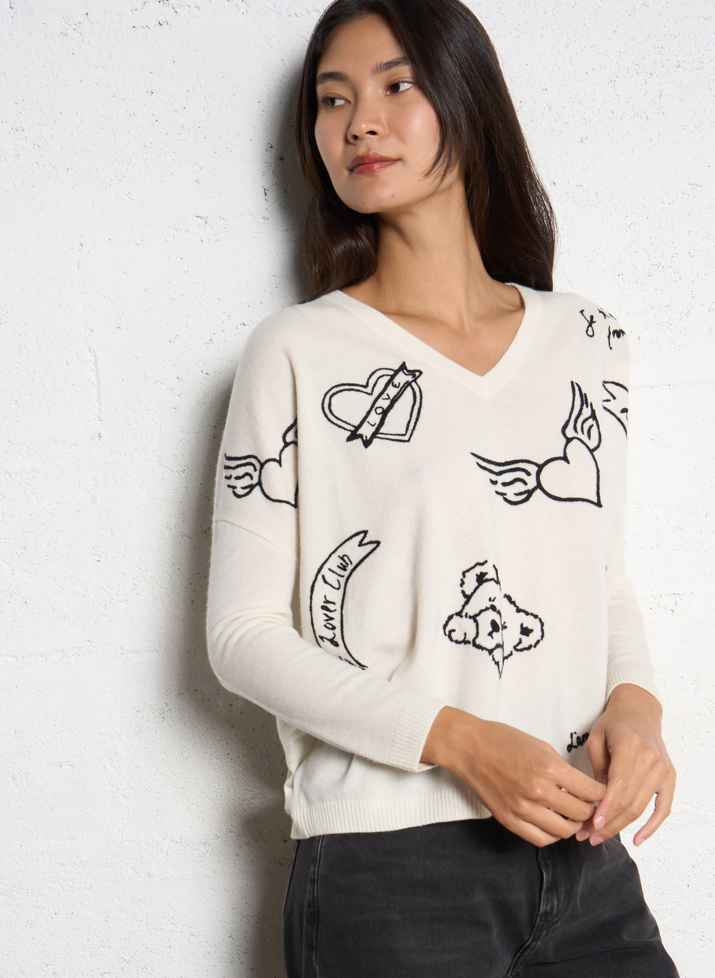 Ärmelloser Wollpullover BERENICE Beige