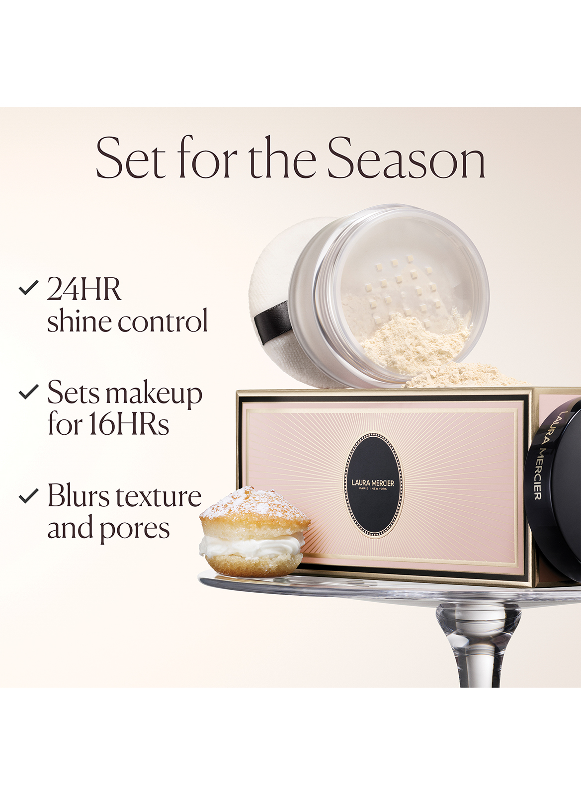 Indulgent Icons - Translucent Loose Setting Powder + Puff LAURA MERCIER No color