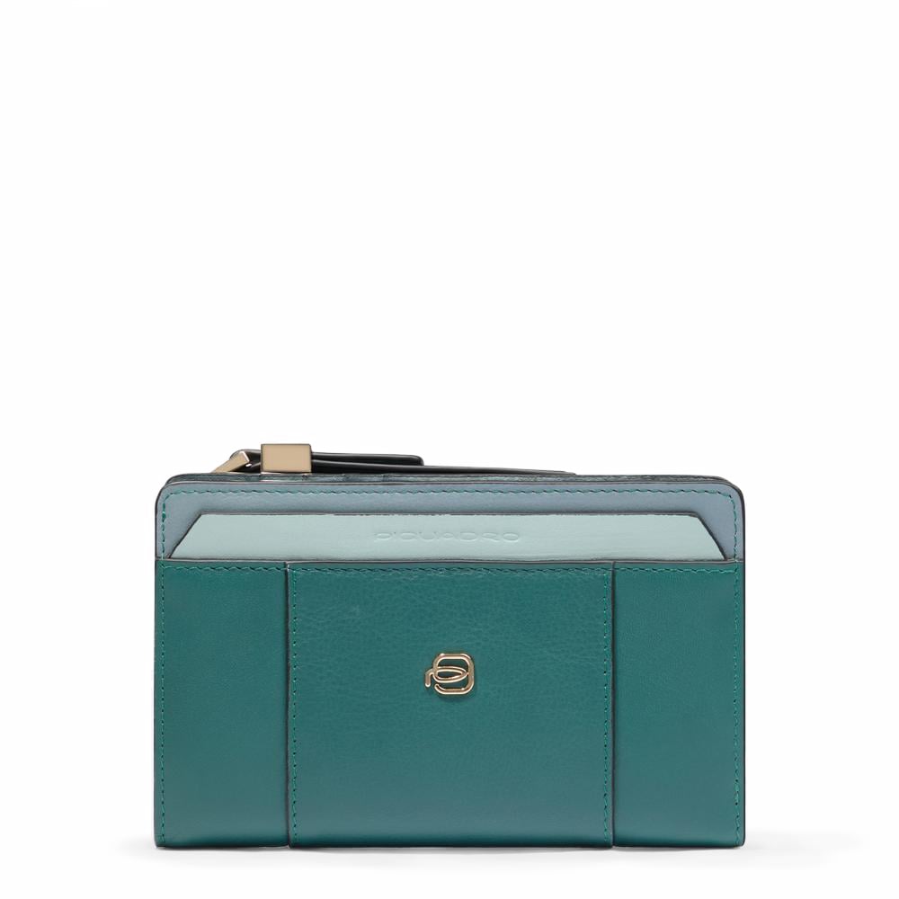 Petite taille, portefeuille pour femmes à deux volets PIQUADRO Blue