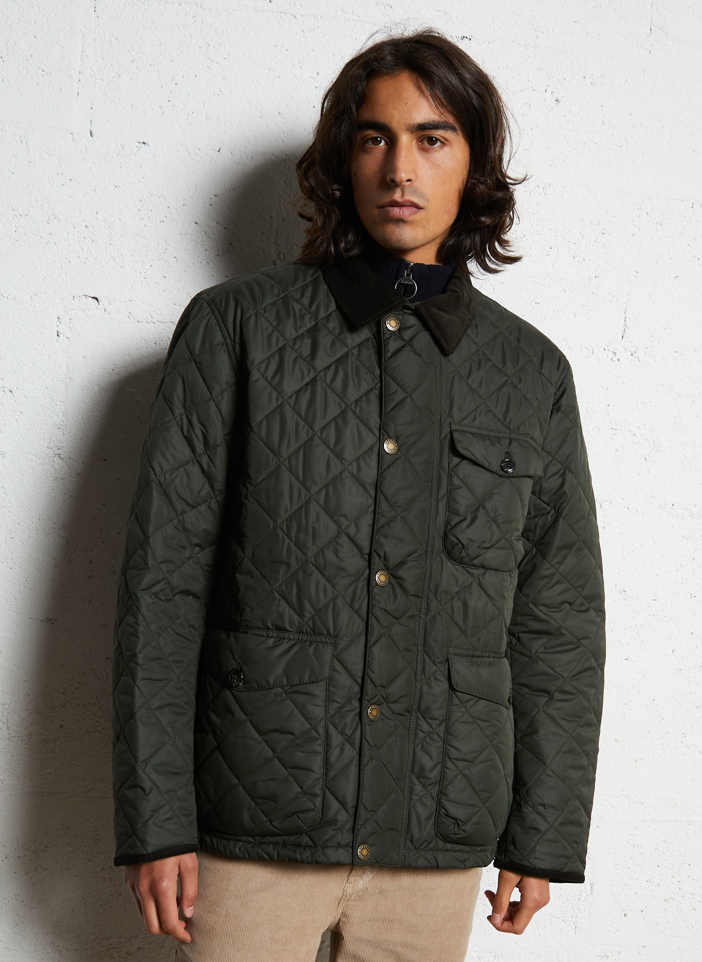 Recht, gewatteerd jasje BARBOUR Groen