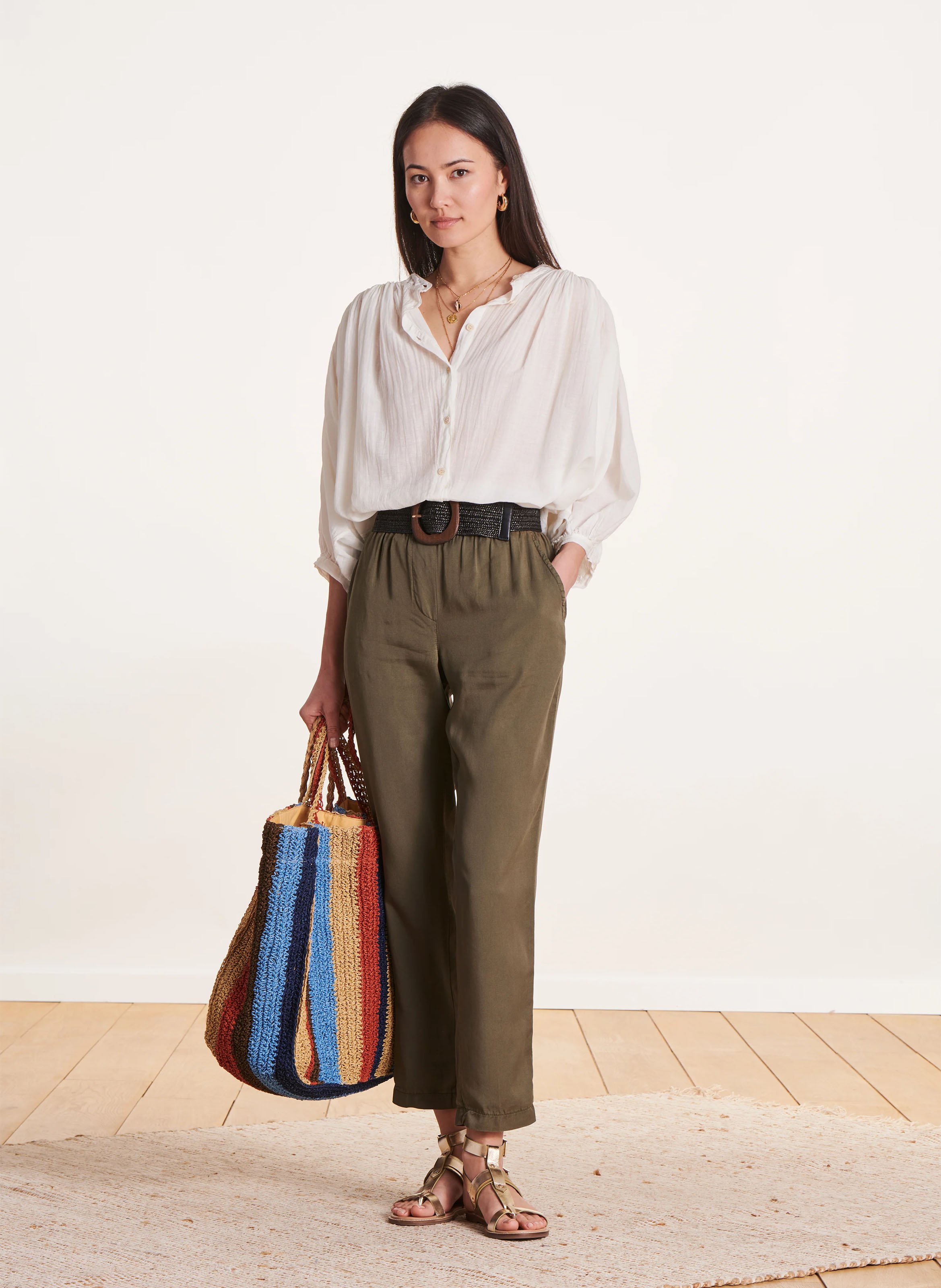 Pantalon droit 7/8ème LA FEE MARABOUTEE Vert