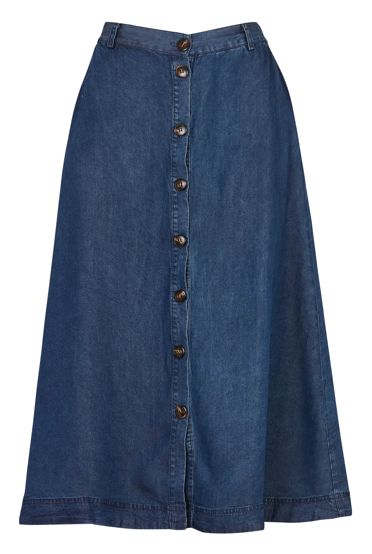 Jupe midi en jean LA PETITE ETOILE Jean brut