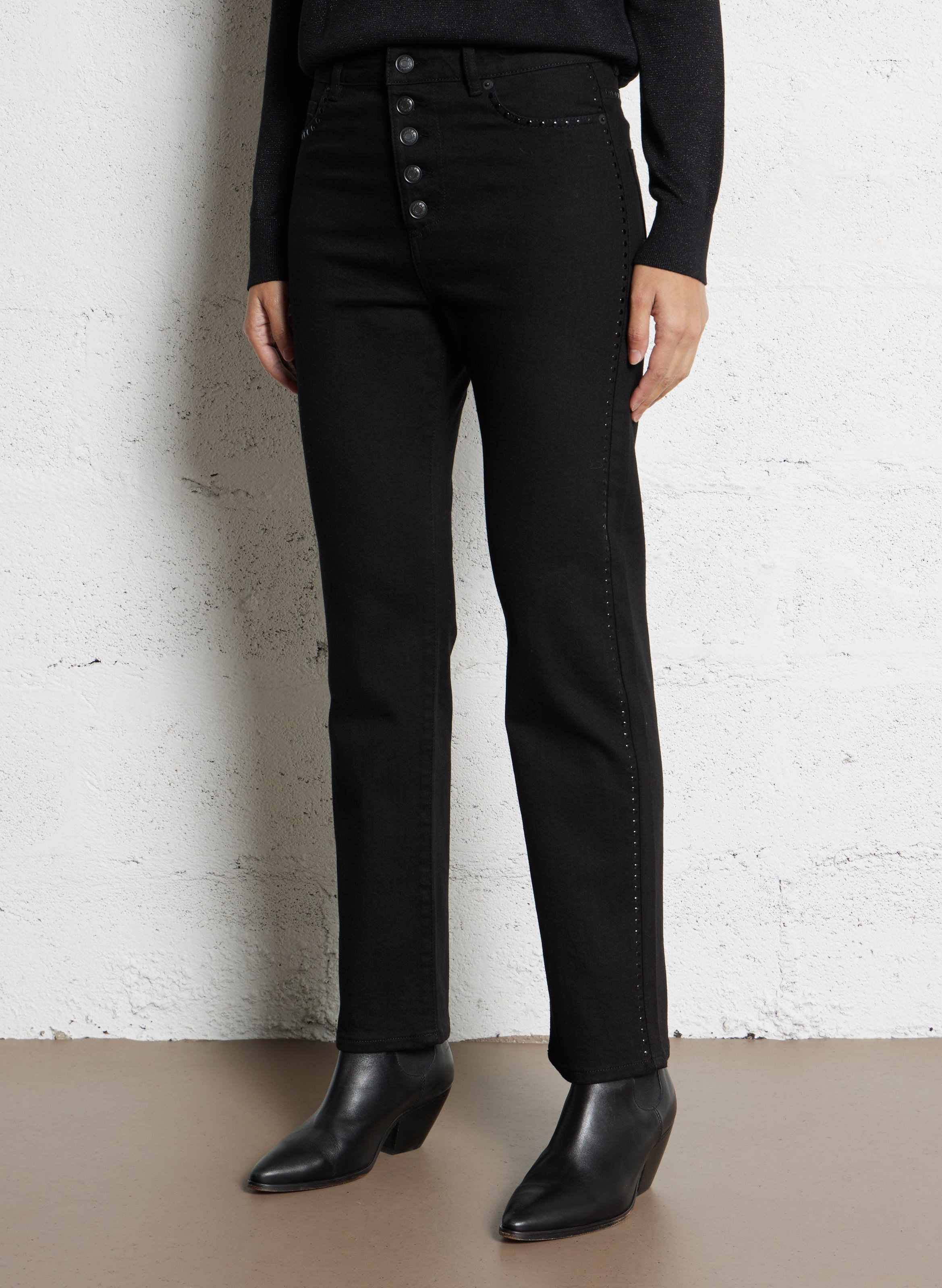 Gerade geschnittene Jeans aus Baumwoll-Mix IKKS Schwarz