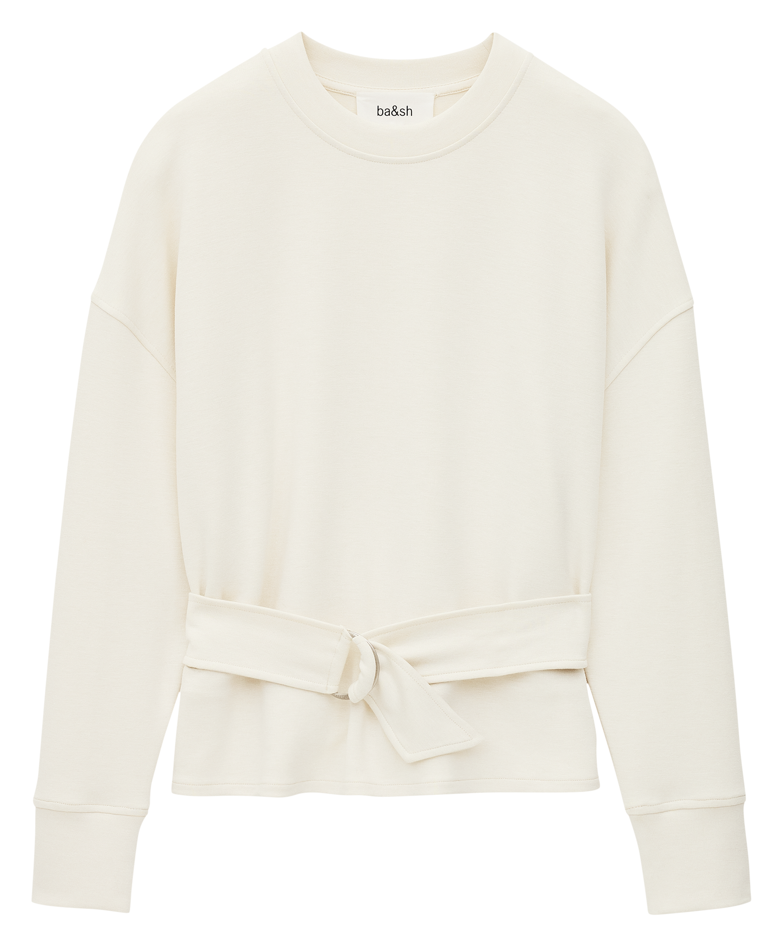 Sweat droit col rond en maille BA&SH Beige