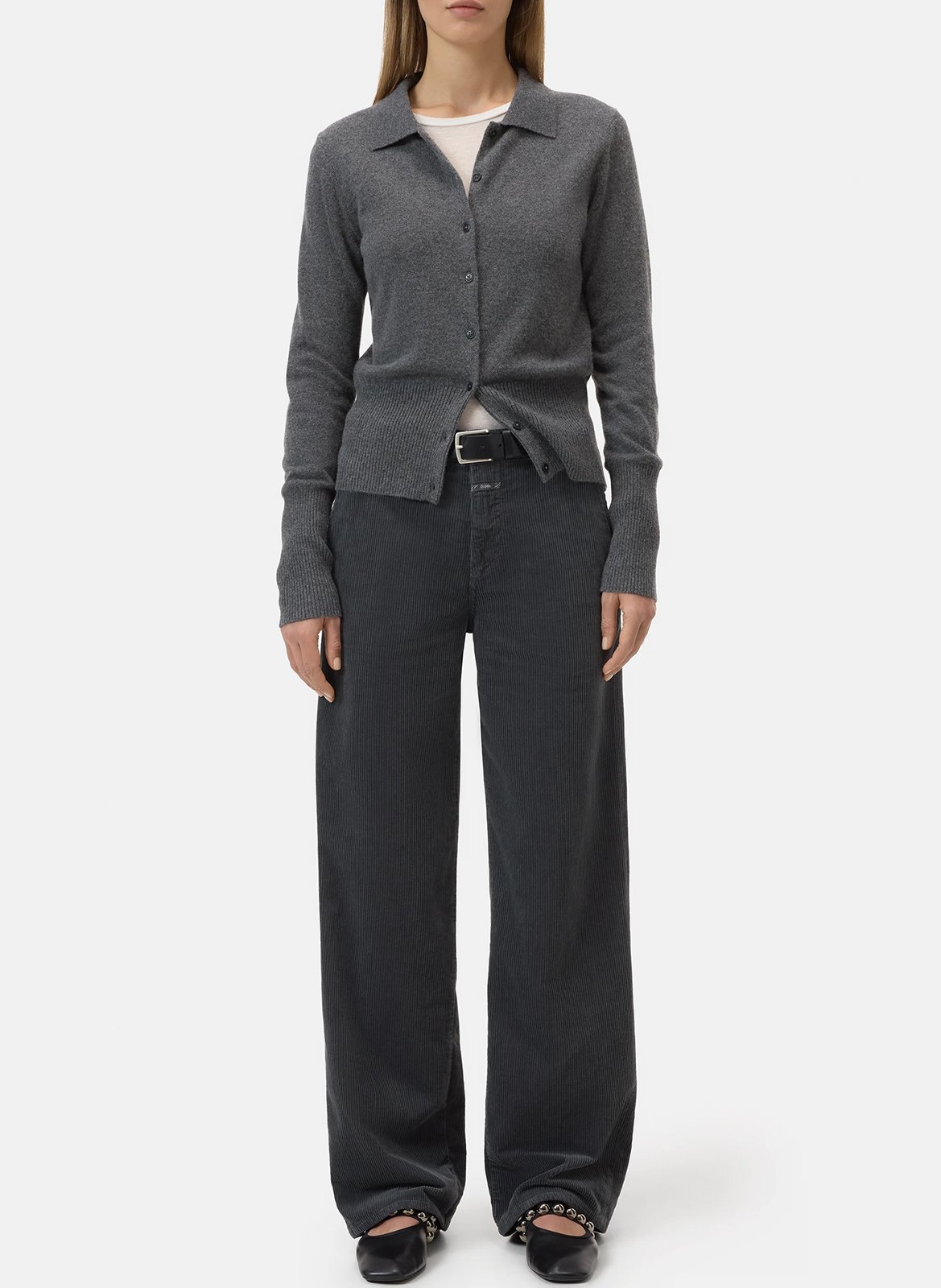 Mid-rise corduroy pants CLOSED Grey