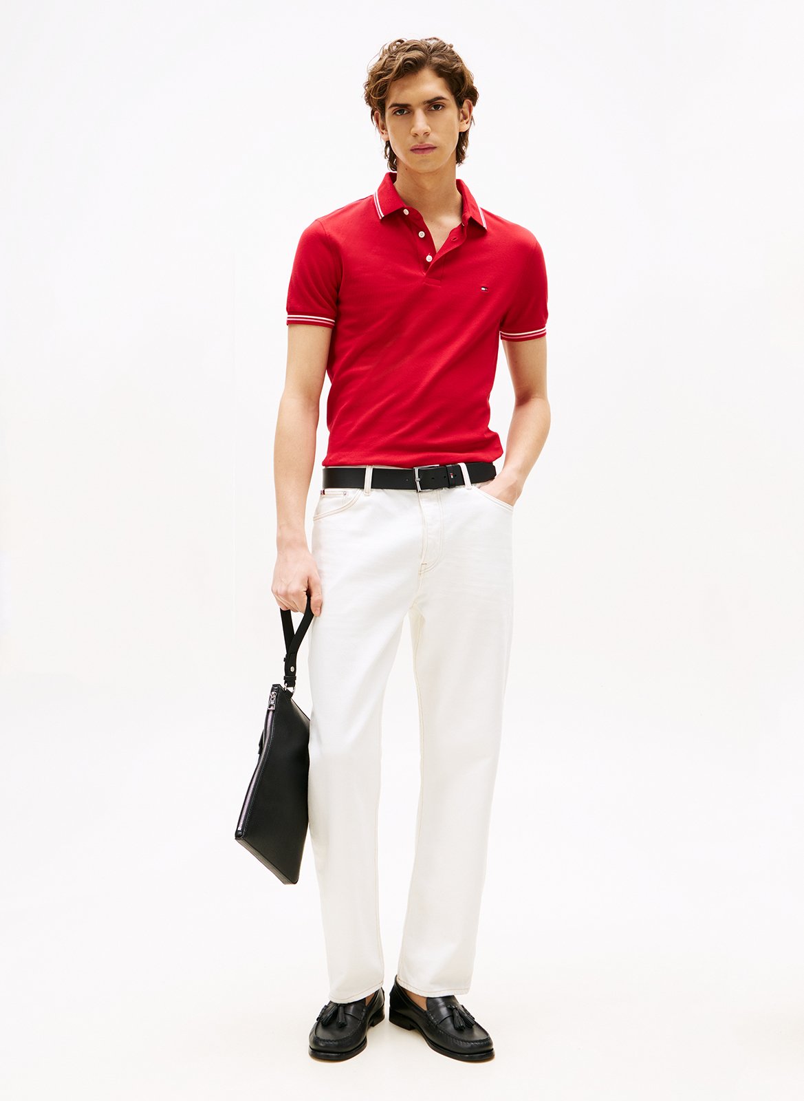 Short sleeve polo shirt TOMMY HILFIGER Red