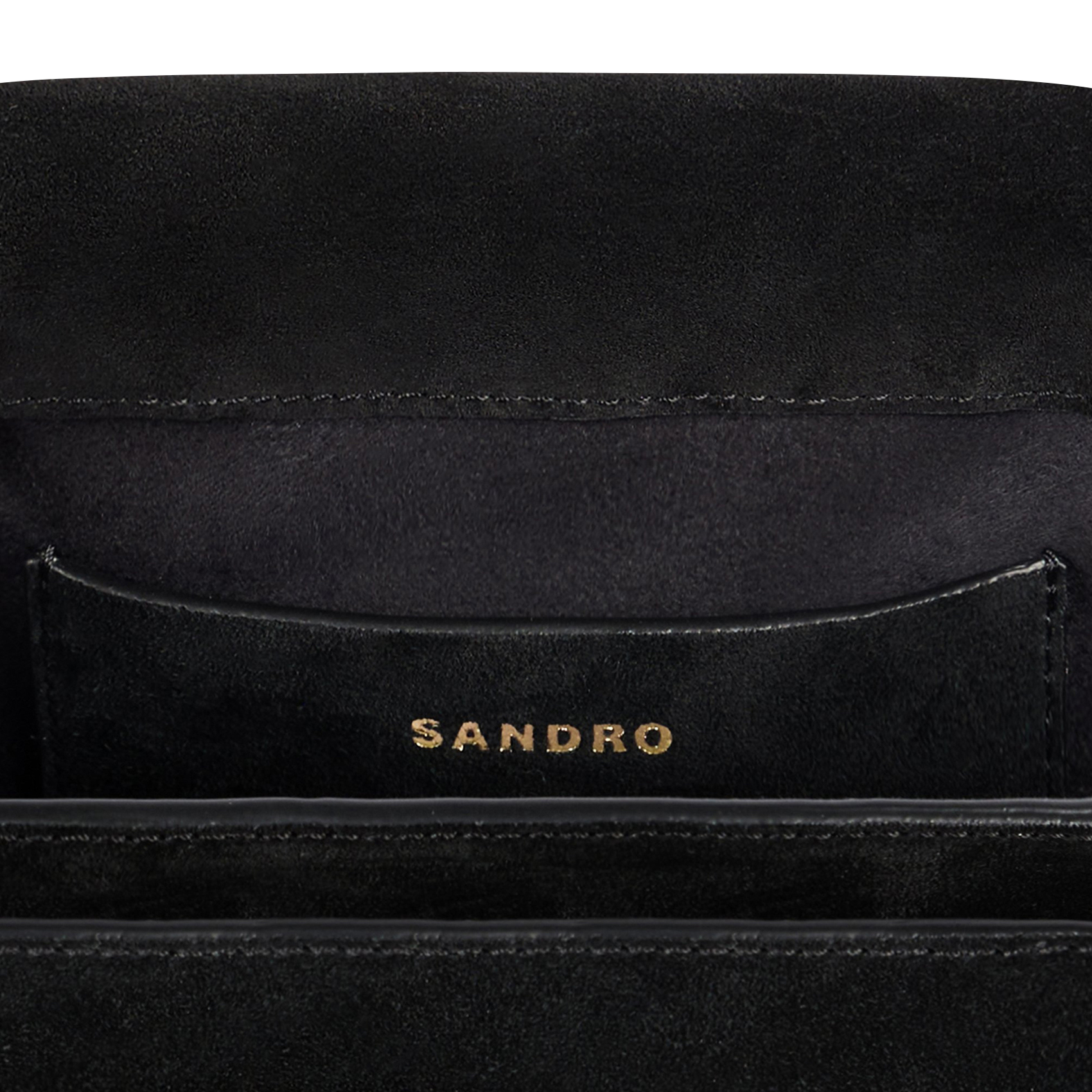 Leather clutch bag SANDRO Black