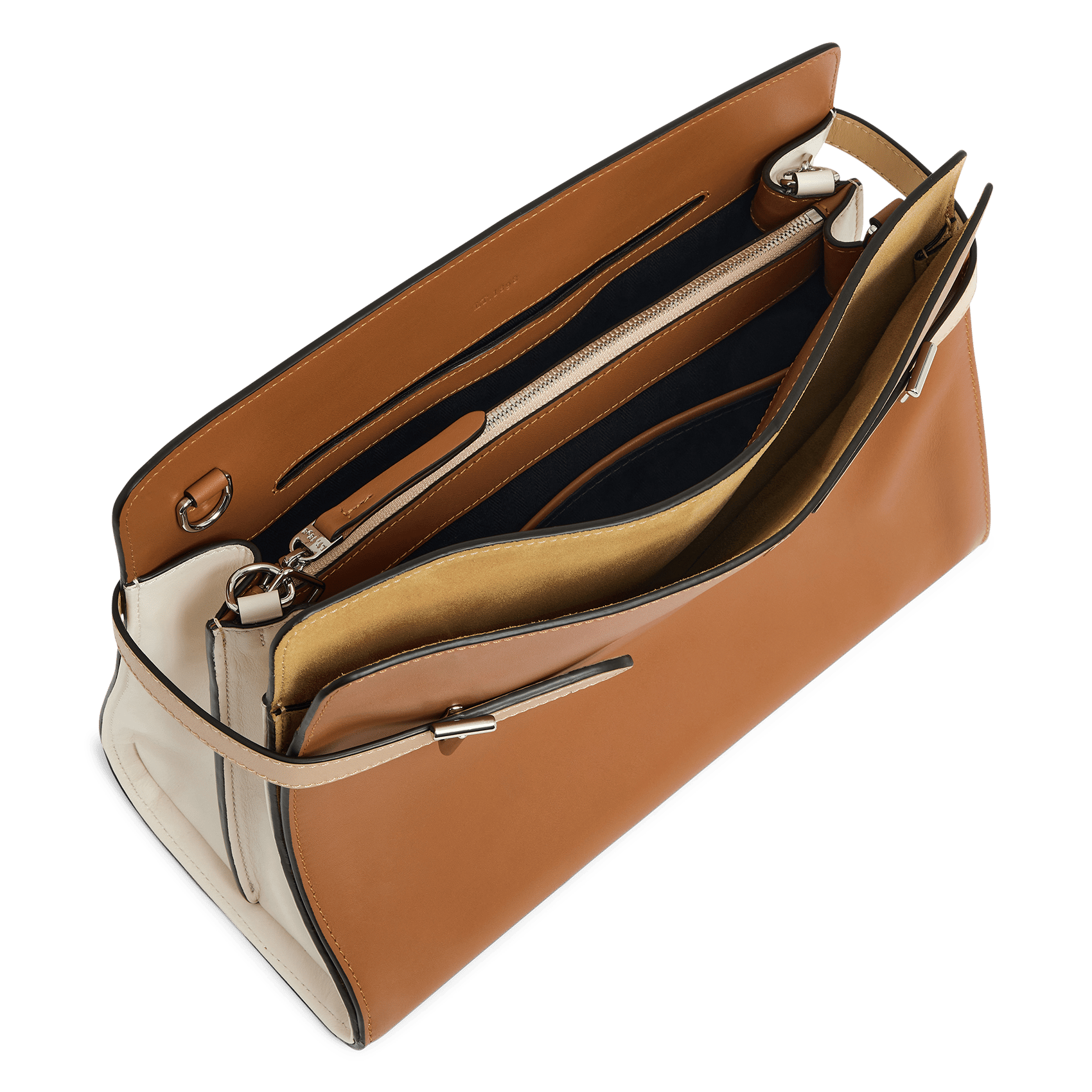 Geschnürte Beuteltasche aus strukturiertem Leder LE TANNEUR Braun