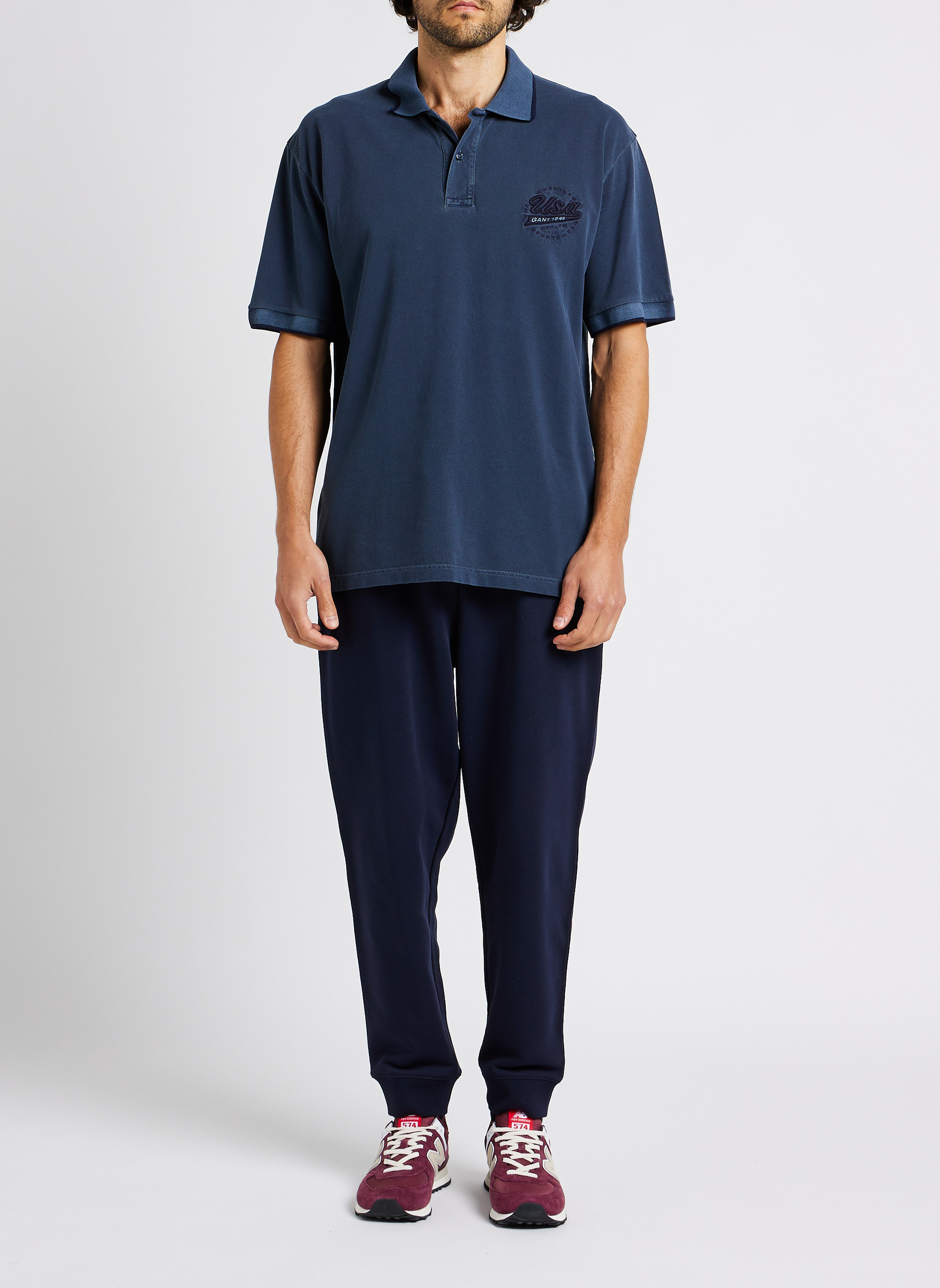 Cotton-blend track pants GANT Blue