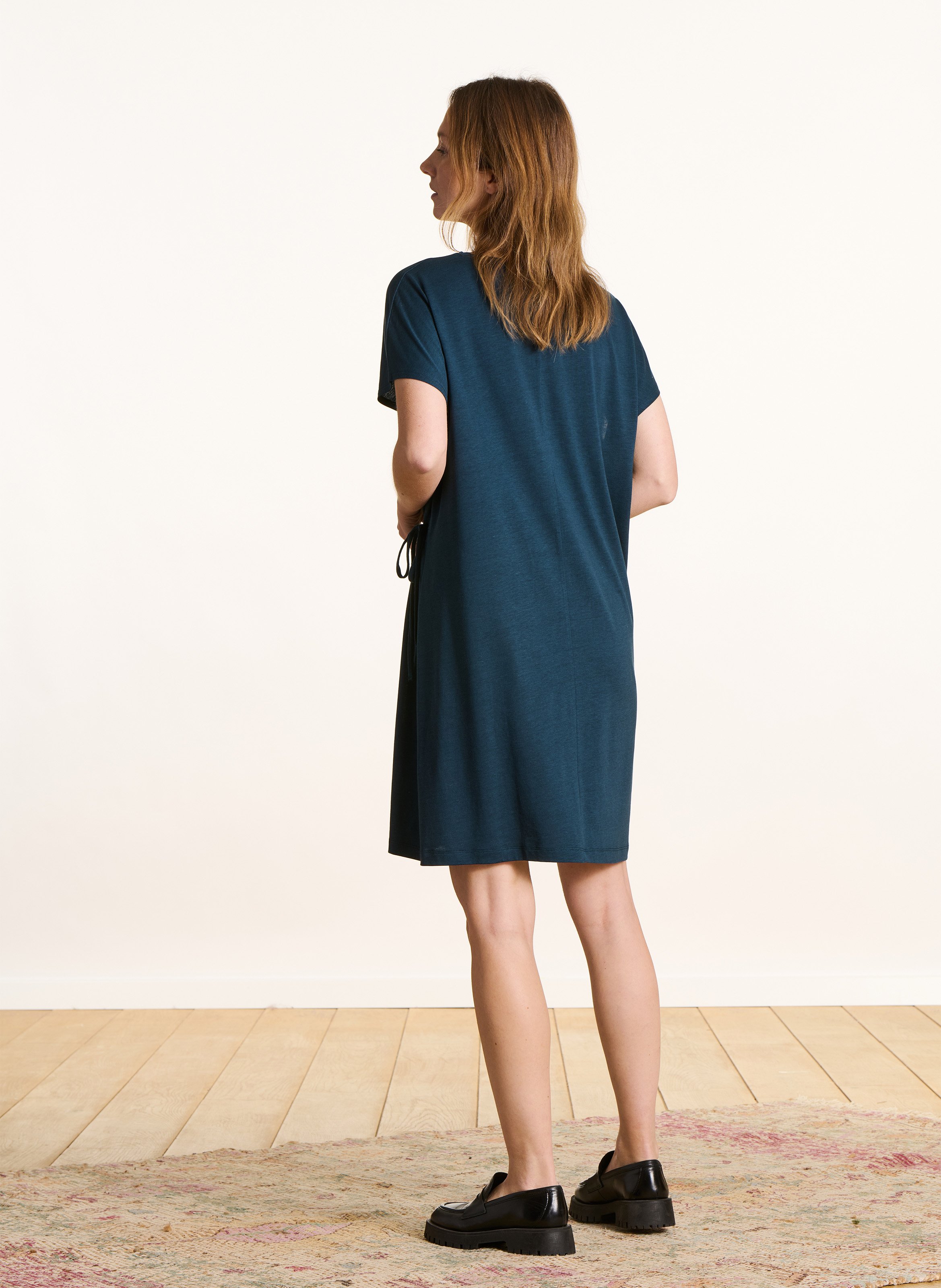 Robe tee-shirt col rond LA FEE MARABOUTEE Vert