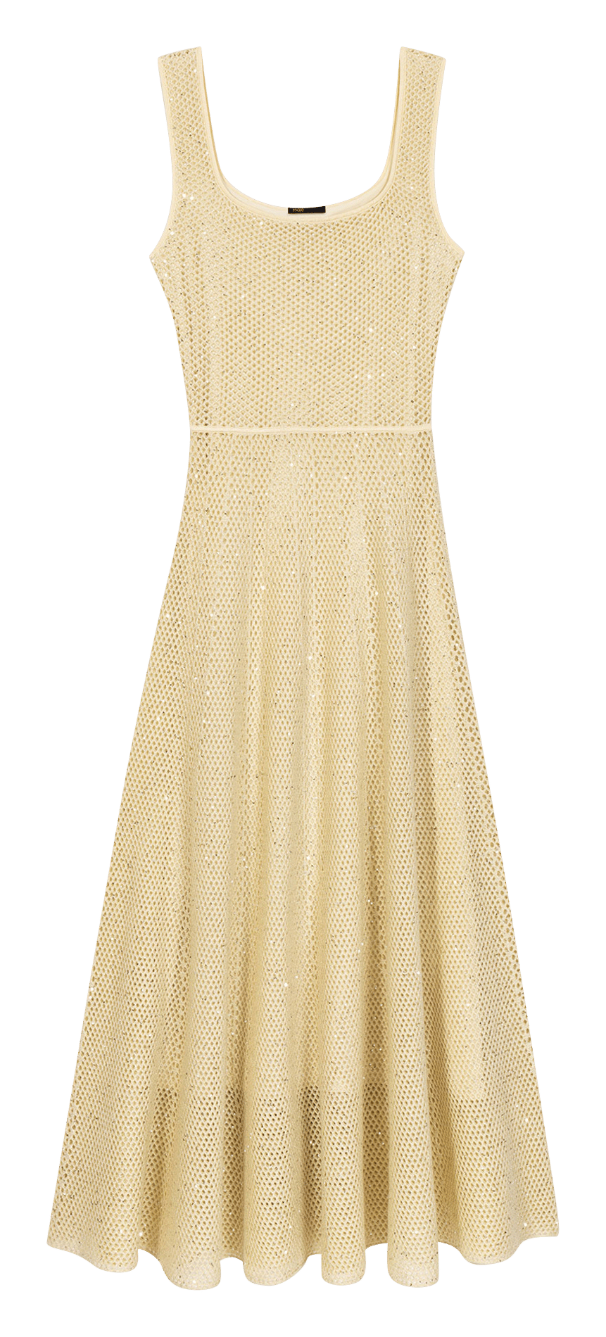 Robe longue col rond à sequins MAJE Jaune
