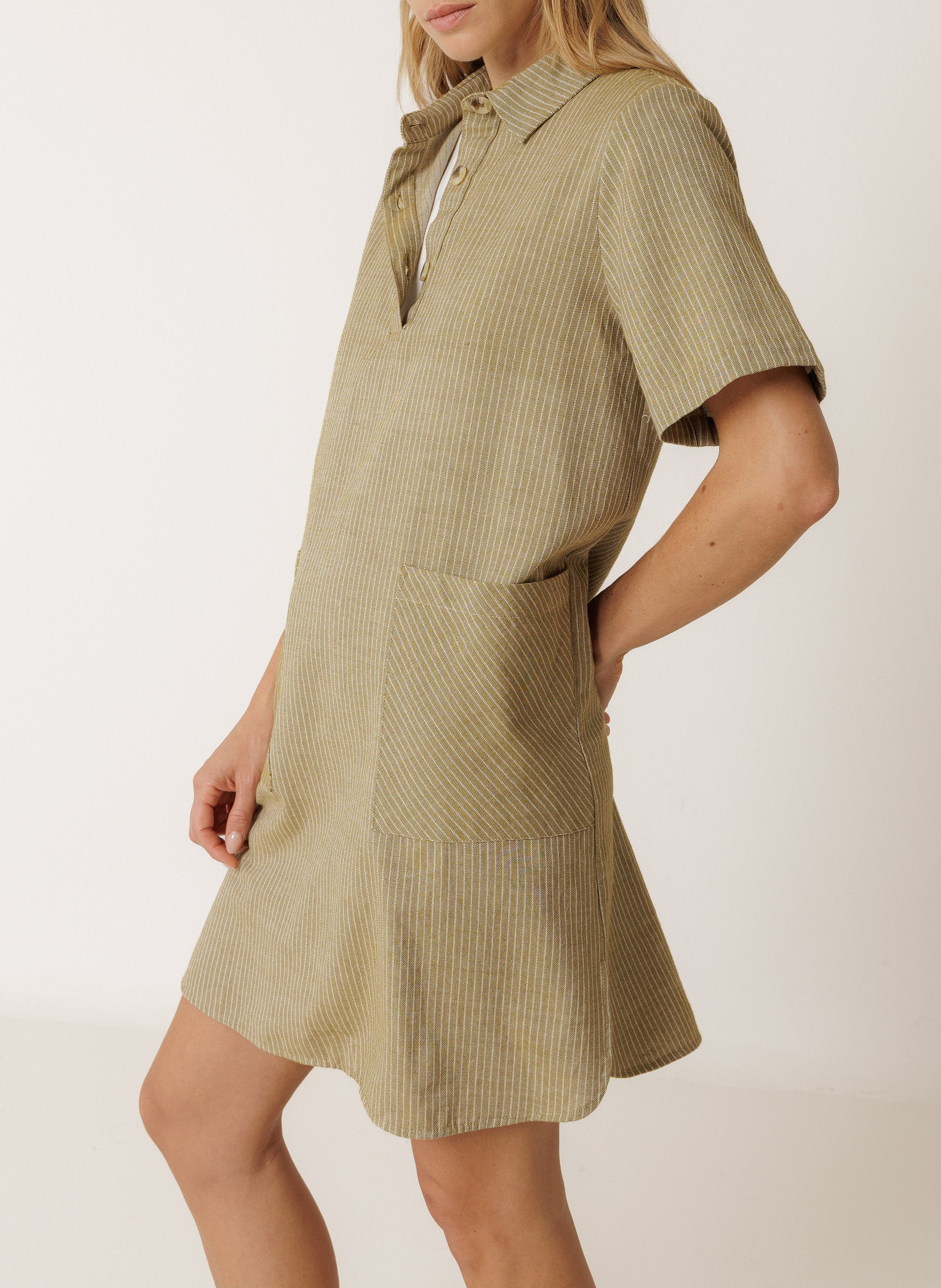 Kurzes Polokleid aus Bio-Baumwolle INDI & COLD Khaki