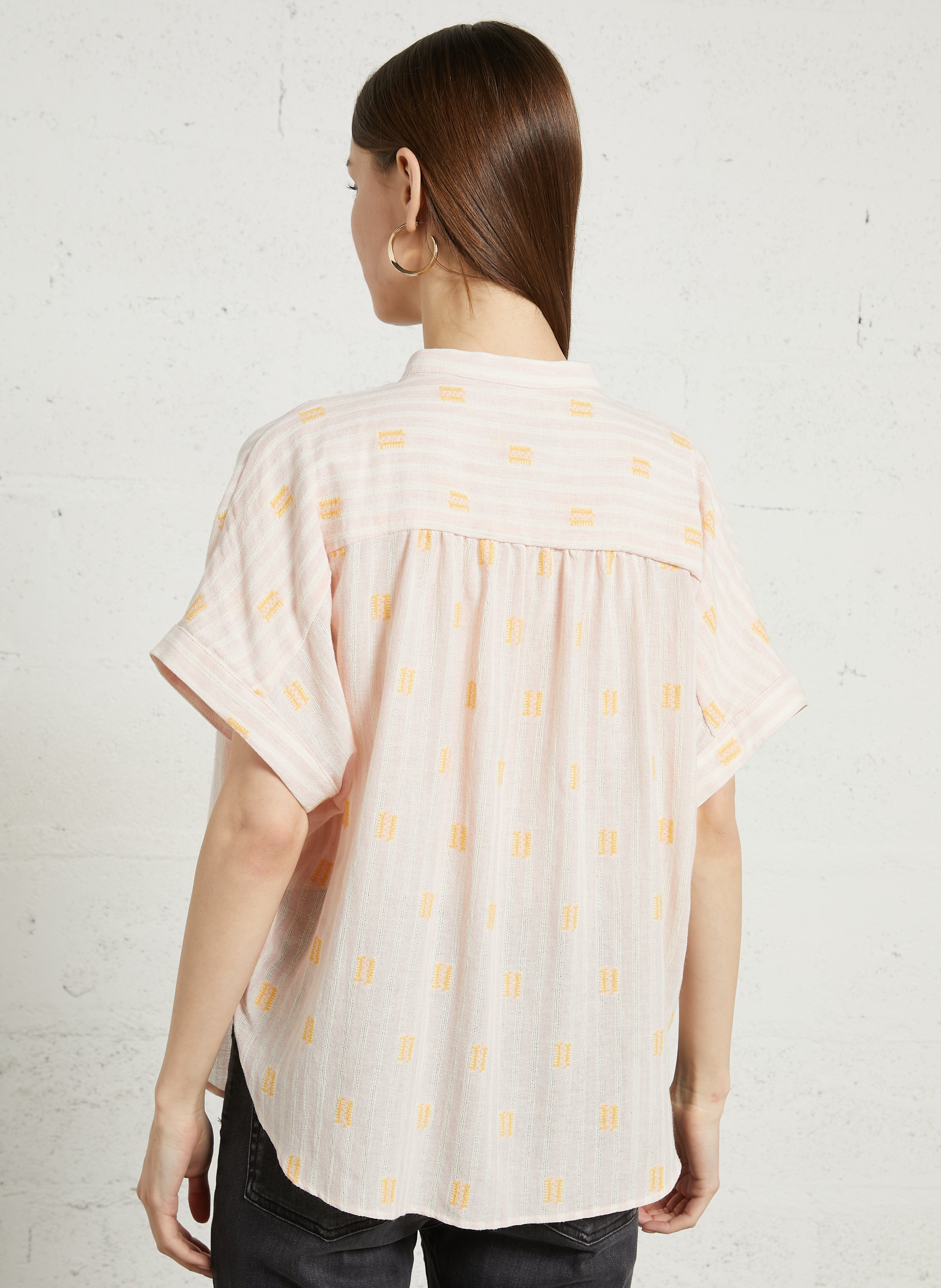 Bedrucktes Hemd mit klassischem Kragen SACRECOEUR Rosa