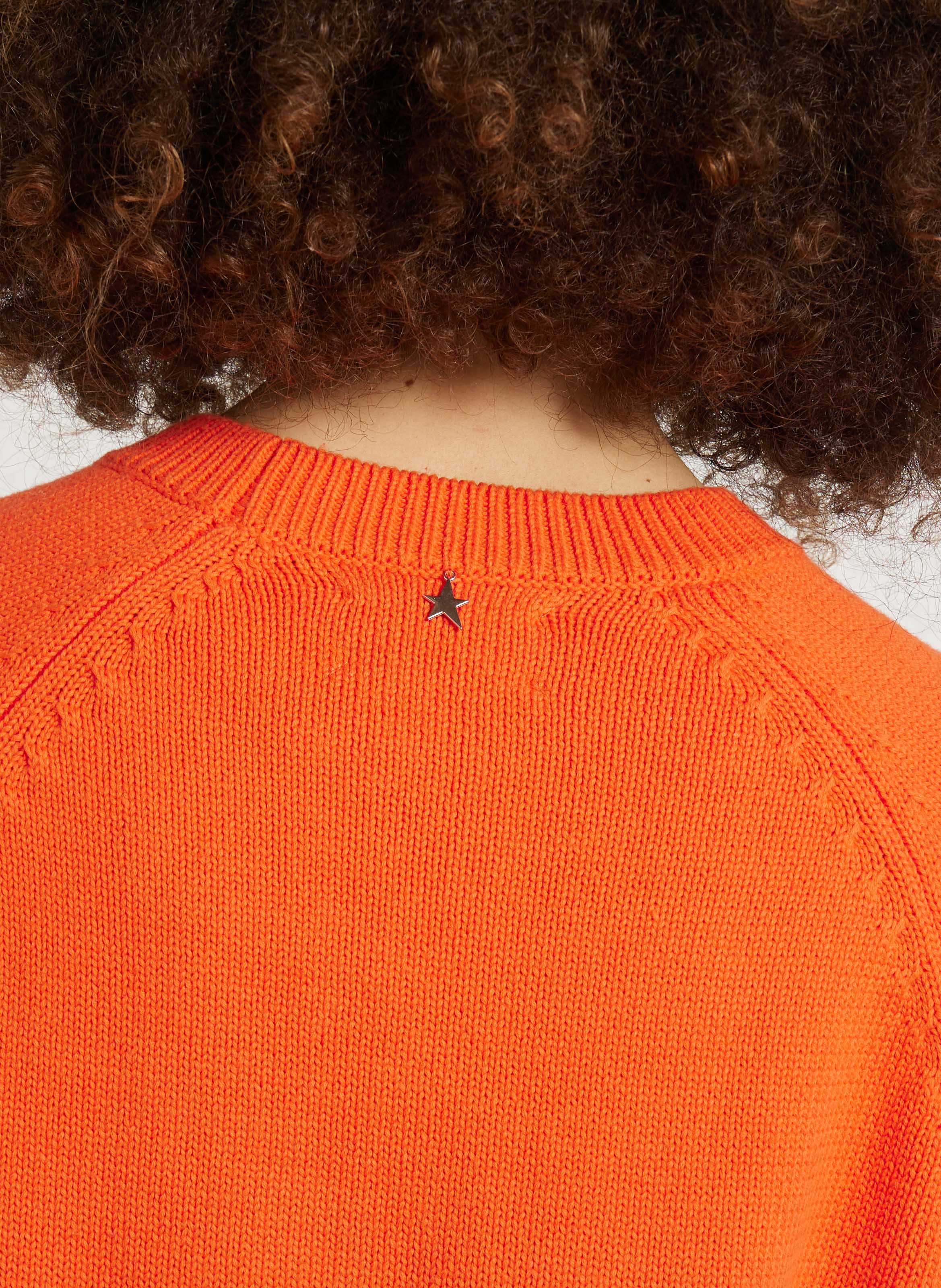 Straight cotton sweater with round neck SUD EXPRESS Orange