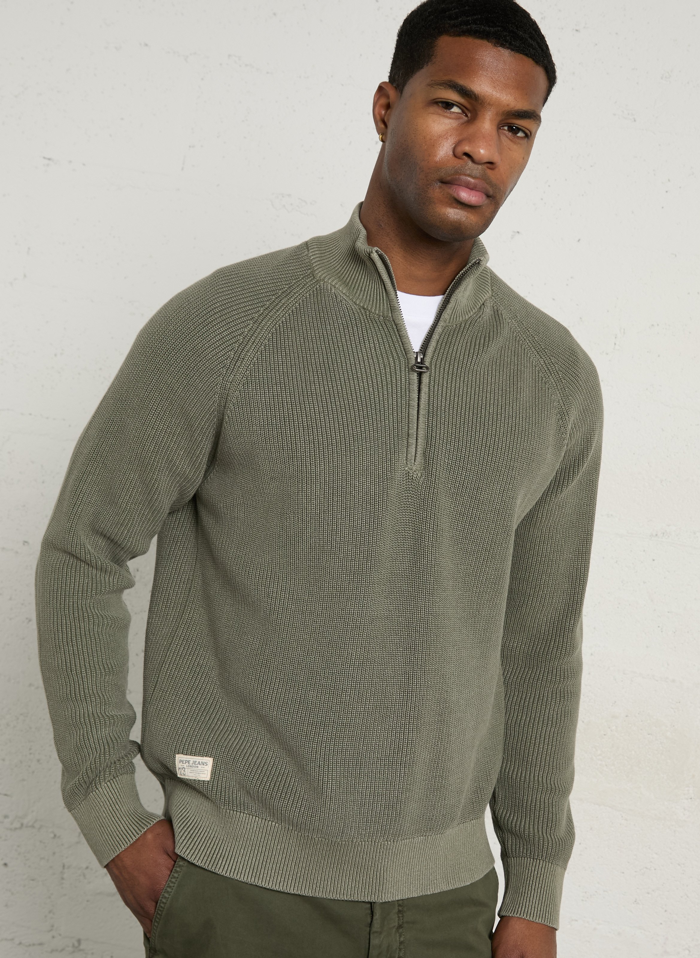 Ribbed cotton straight sweater PEPE JEANS