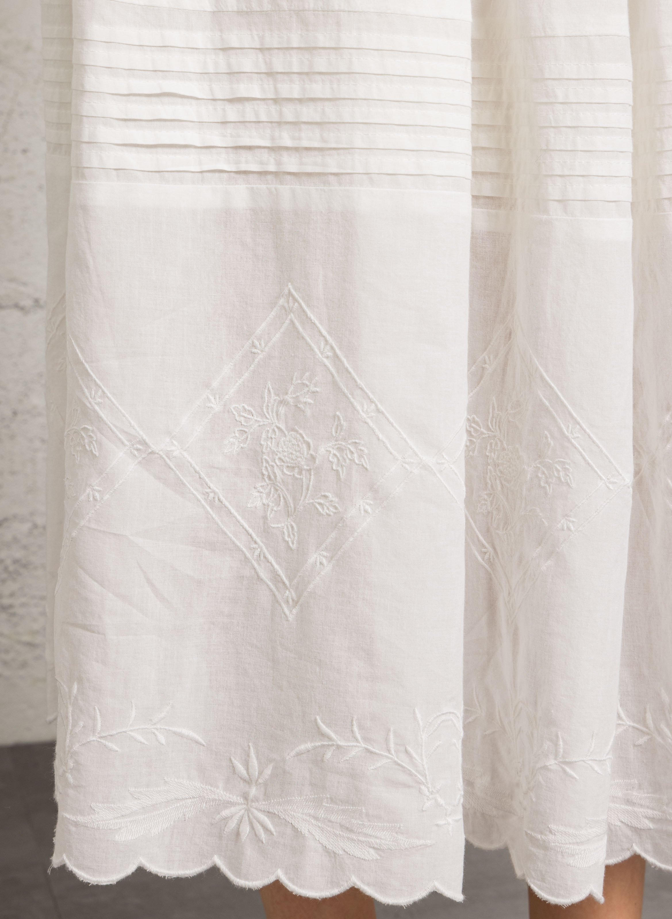 Ausgestellter Midi-Baumwollrock HOD PARIS Weiss