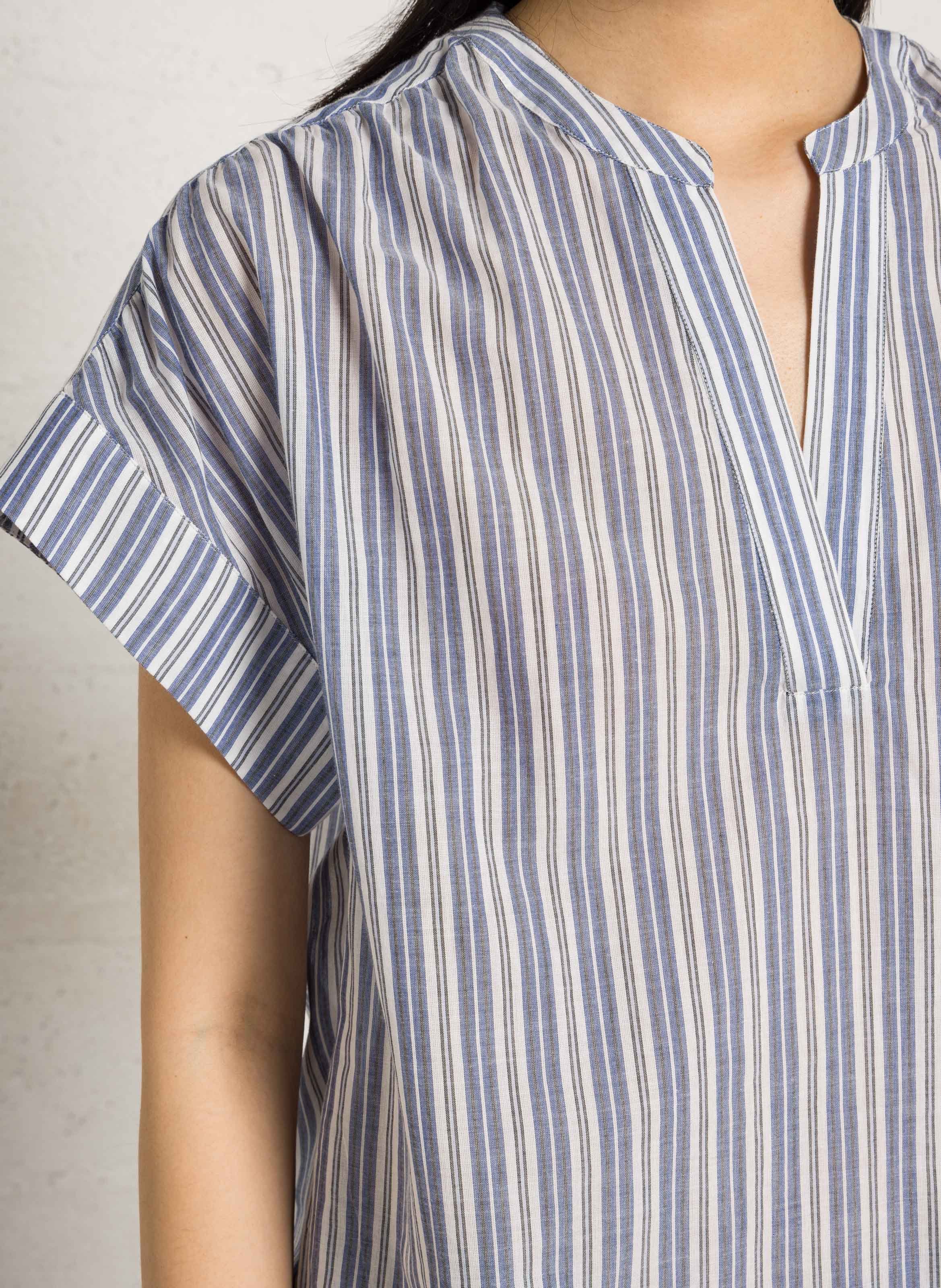 Cotton henley blouse HARTFORD Multicolored