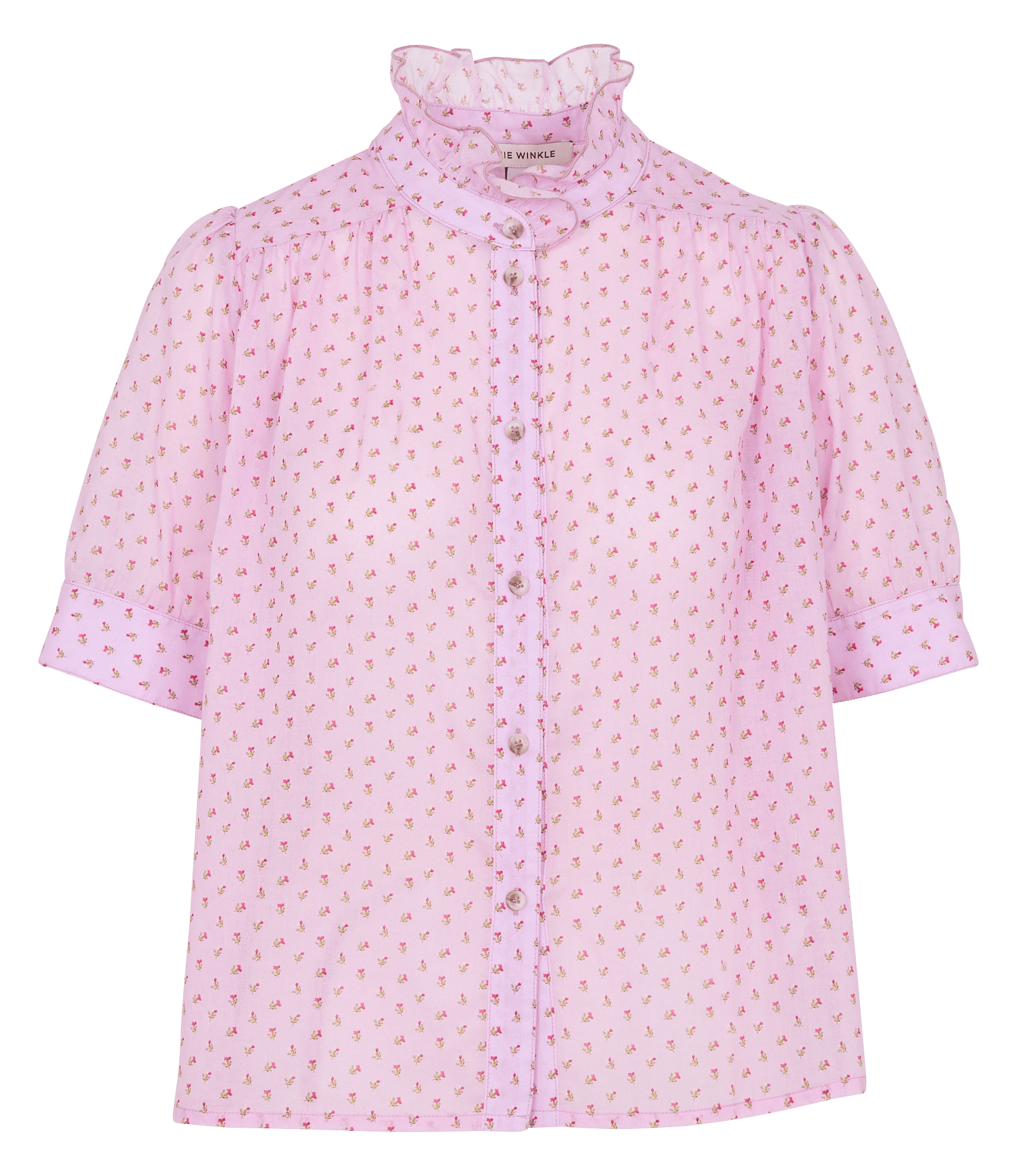 Chemise ample col volanté en coton SUZIE WINKLE Rose