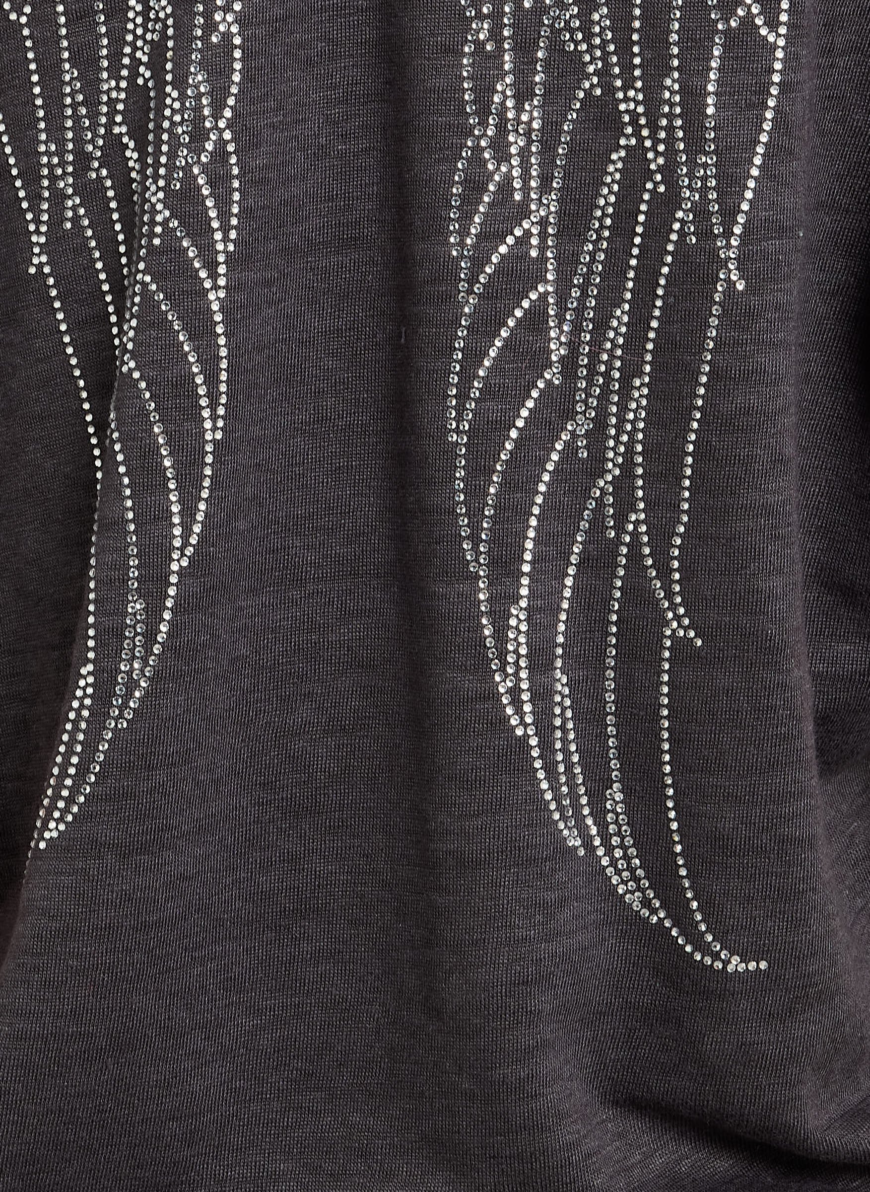 Oversized V-neck Linen T-shirt BERENICE Grey