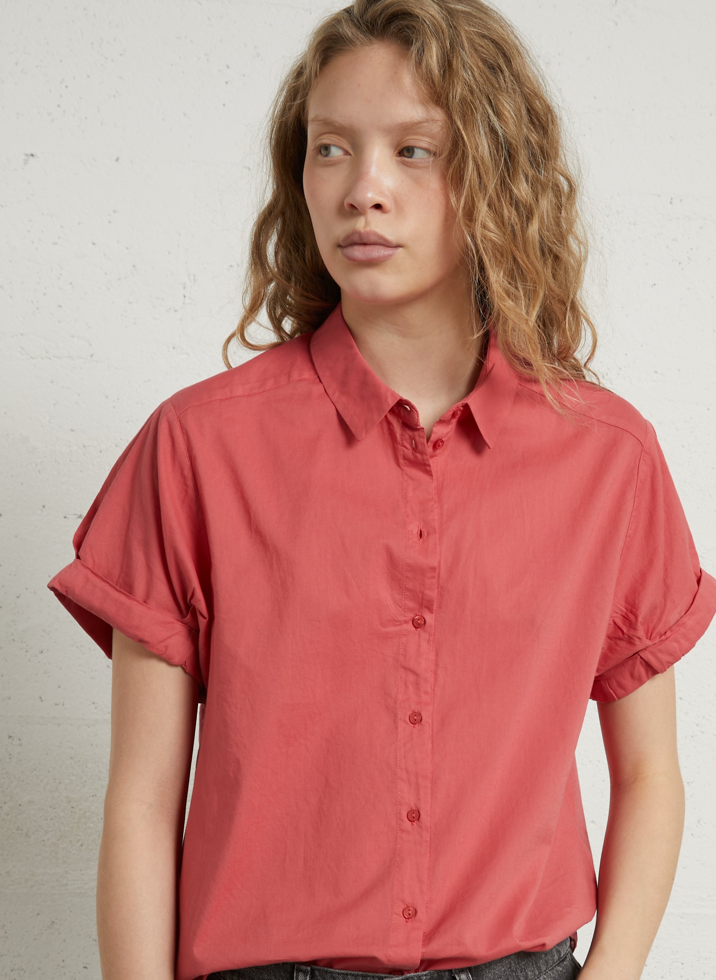 Chemise col classique manches contrastantes en coton SUD EXPRESS