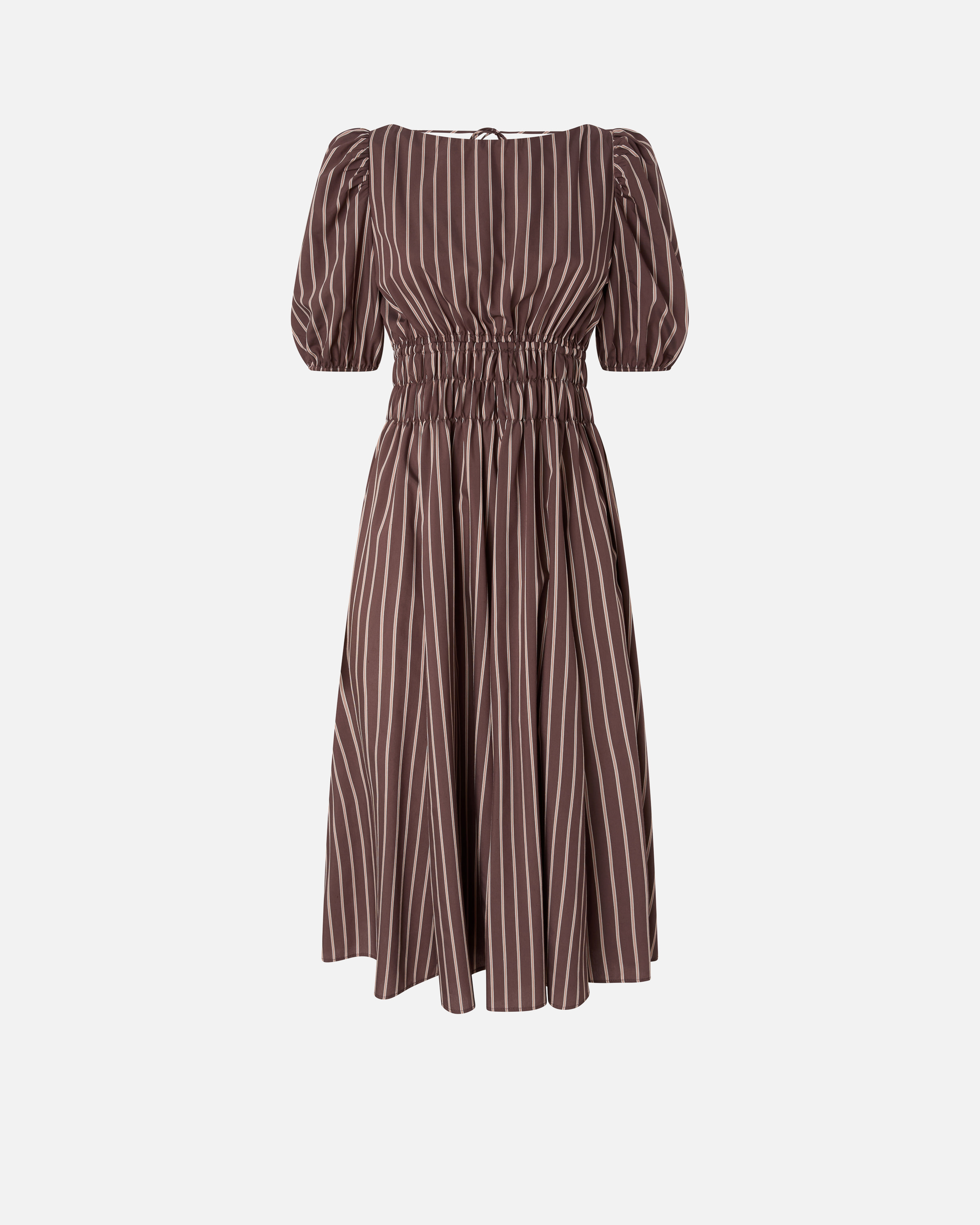Robe midi à rayures et dos nu PINKO Marron