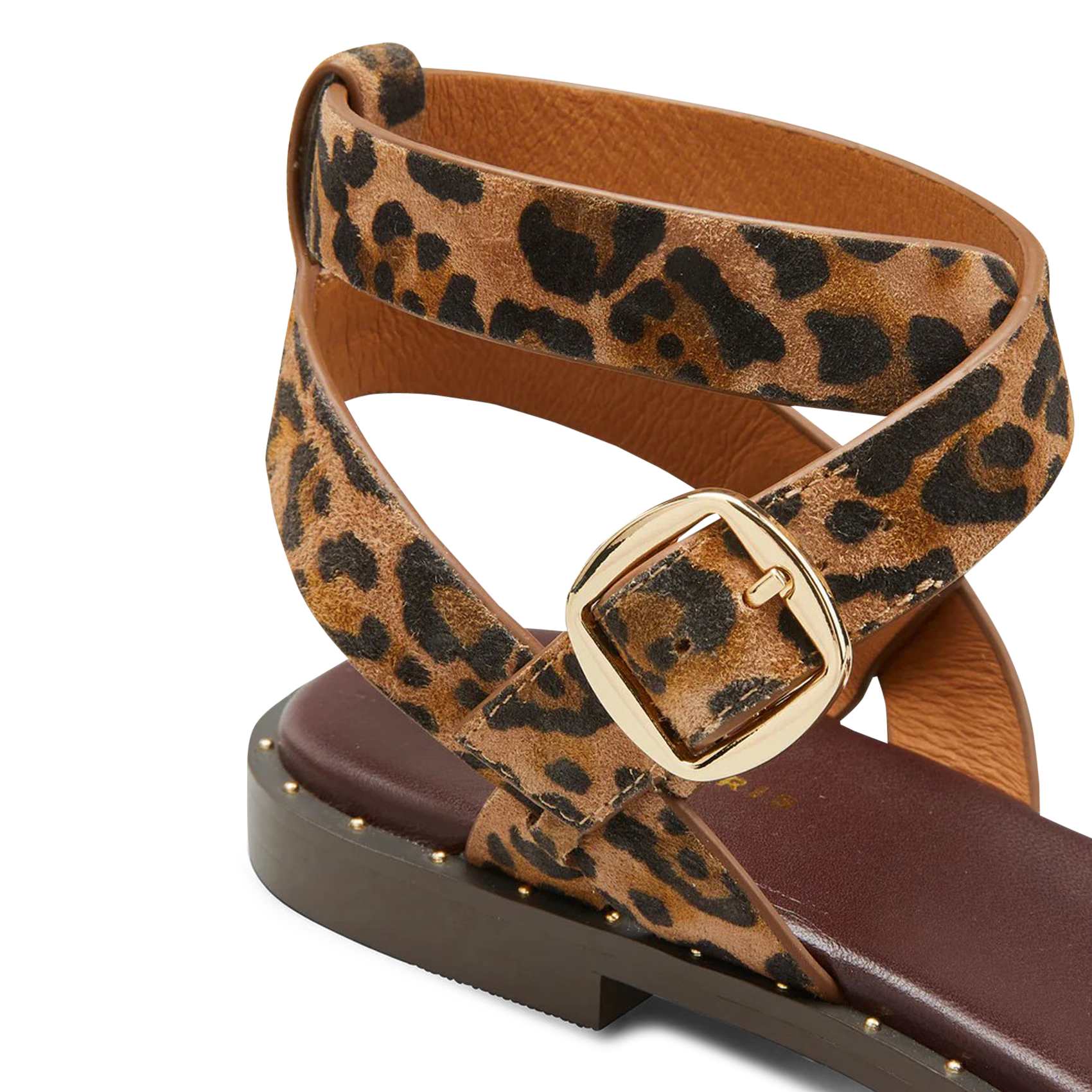 Sandales plates léopard COSMOPARIS Beige