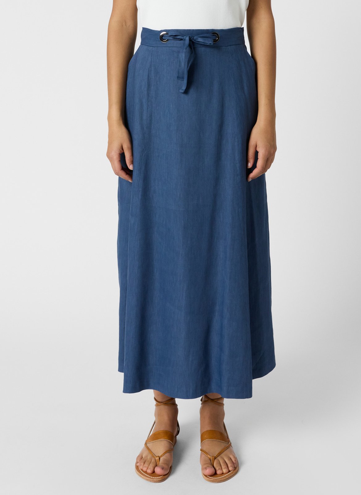 Jupe mi-longue évasée unie GERARD DAREL Bleu